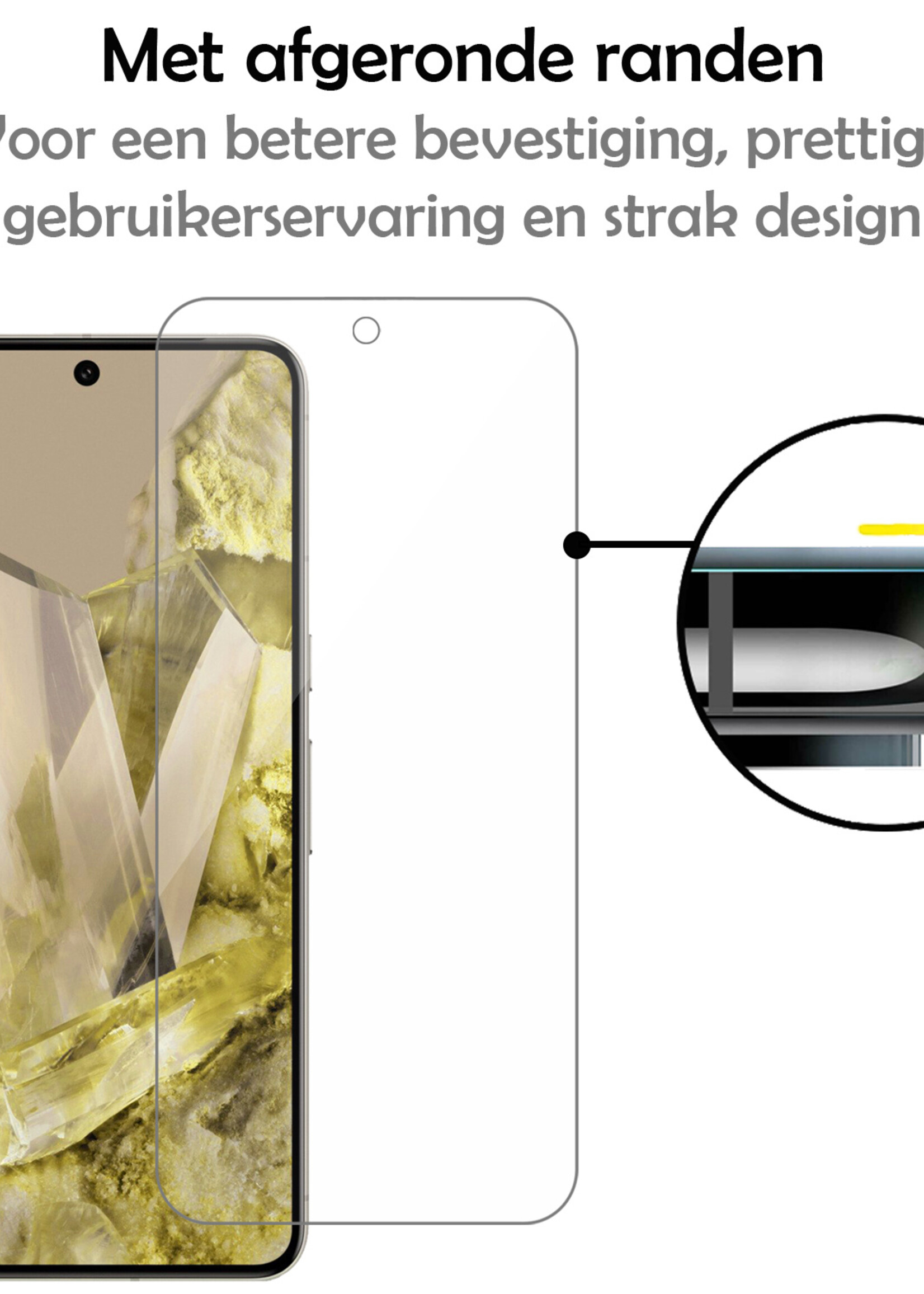 LUQ Screenprotector Geschikt voor Google Pixel 8 Pro Screenprotector Beschermglas Gehard Glas - Screenprotector Geschikt voor Google Pixel 8 Pro Screenprotector Glas