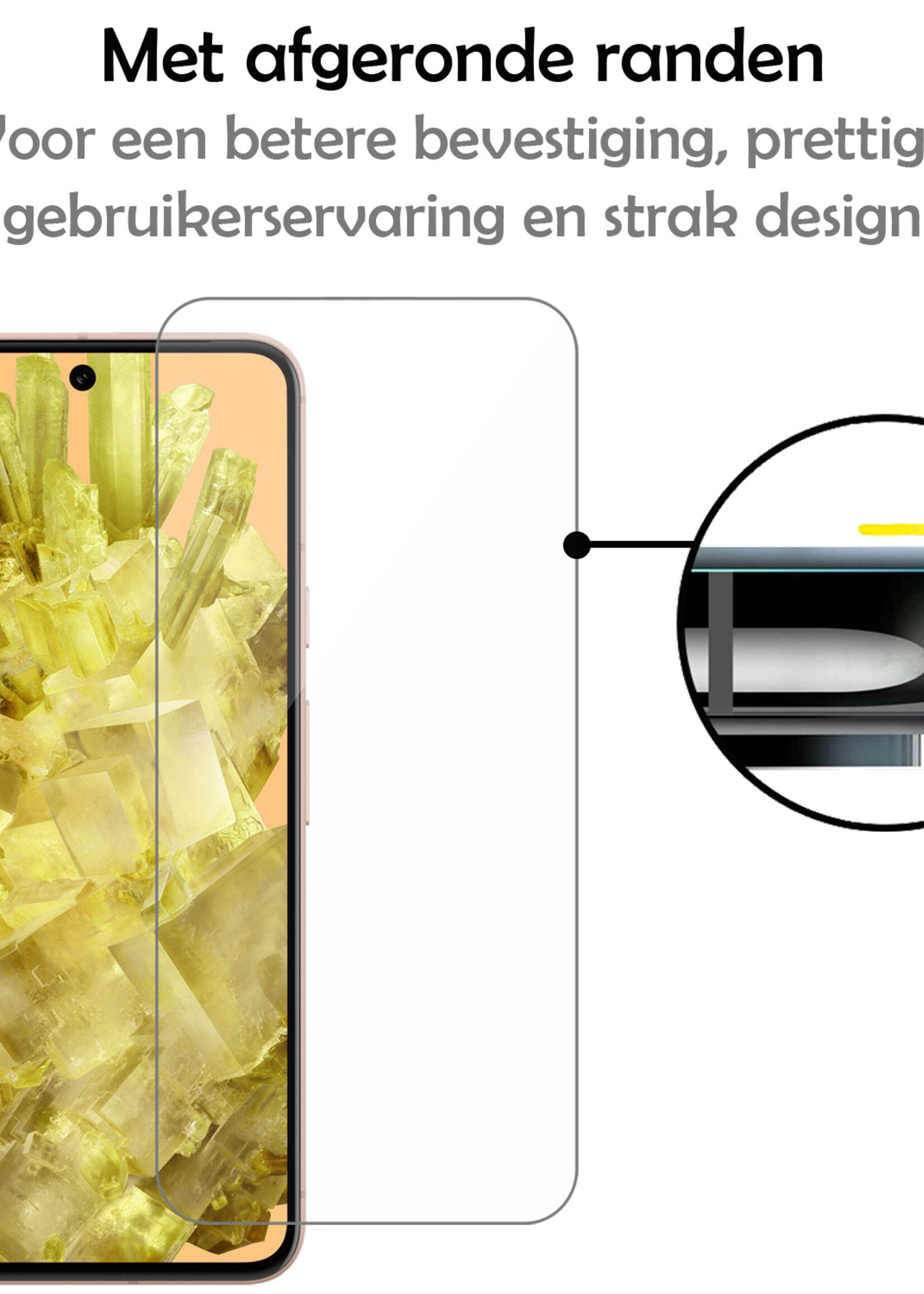 LUQ Screenprotector Geschikt voor Google Pixel 8 Screenprotector Beschermglas Gehard Glas - Screenprotector Geschikt voor Google Pixel 8 Screenprotector Glas