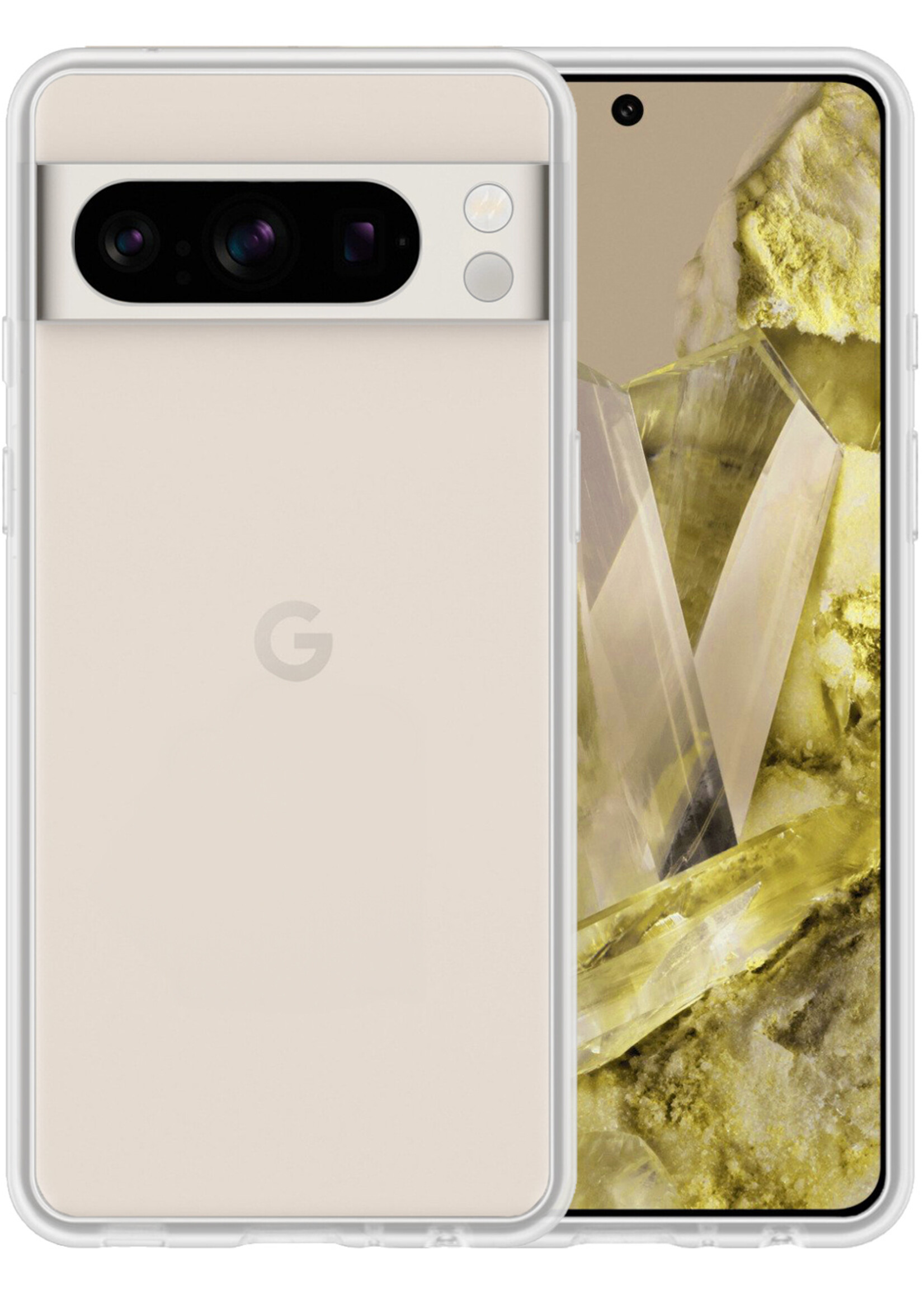 LUQ Hoesje Geschikt voor Google Pixel 8 Pro Hoesje Siliconen Case - Hoes Geschikt voor Google Pixel 8 Pro Hoes Siliconen - Transparant