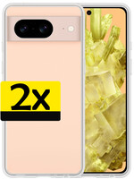 LUQ LUQ Google Pixel 8 Hoesje Siliconen - Transparant - 2 PACK