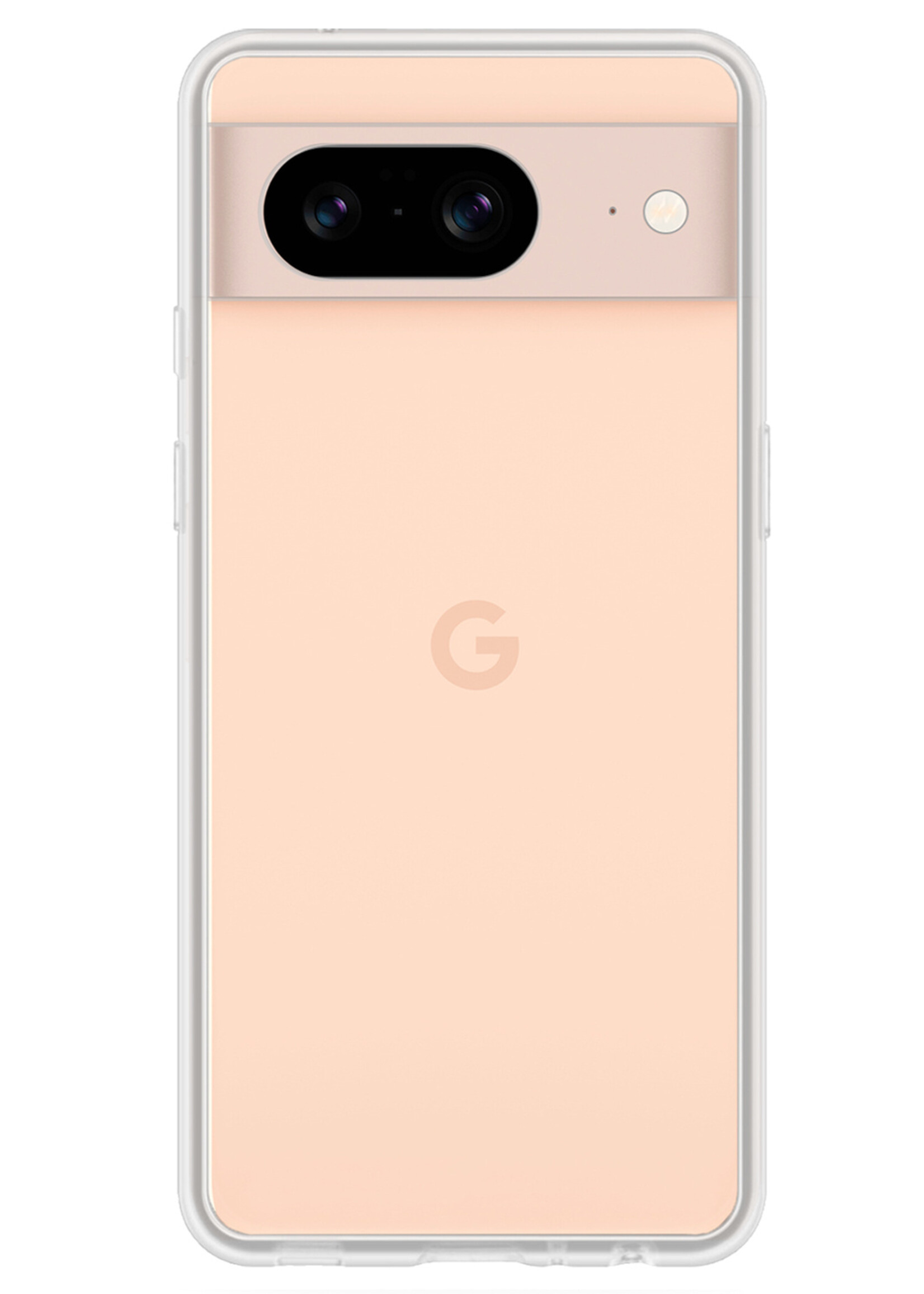 LUQ Hoesje Geschikt voor Google Pixel 8 Hoesje Siliconen Case - Hoes Geschikt voor Google Pixel 8 Hoes Siliconen - Transparant - 2 Stuks
