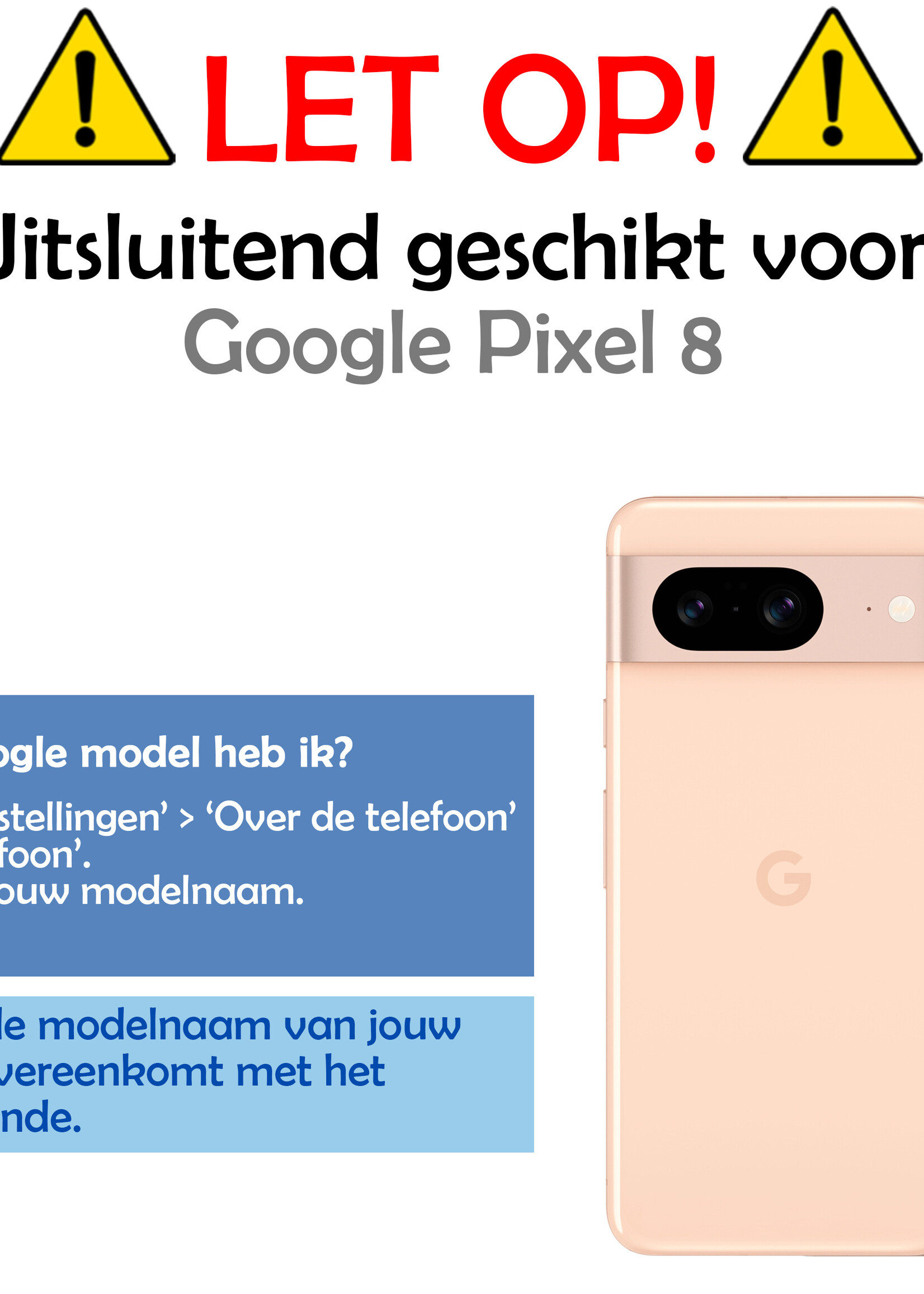 LUQ Hoesje Geschikt voor Google Pixel 8 Hoesje Siliconen Case - Hoes Geschikt voor Google Pixel 8 Hoes Siliconen - Transparant - 2 Stuks