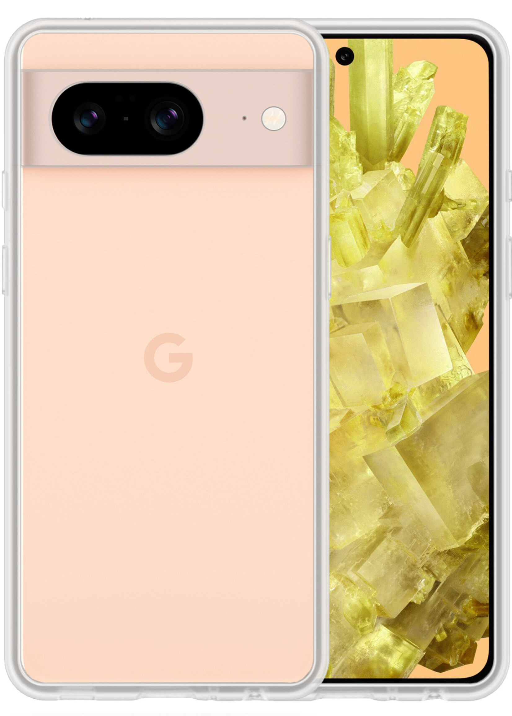 LUQ Hoesje Geschikt voor Google Pixel 8 Hoesje Siliconen Case - Hoes Geschikt voor Google Pixel 8 Hoes Siliconen - Transparant