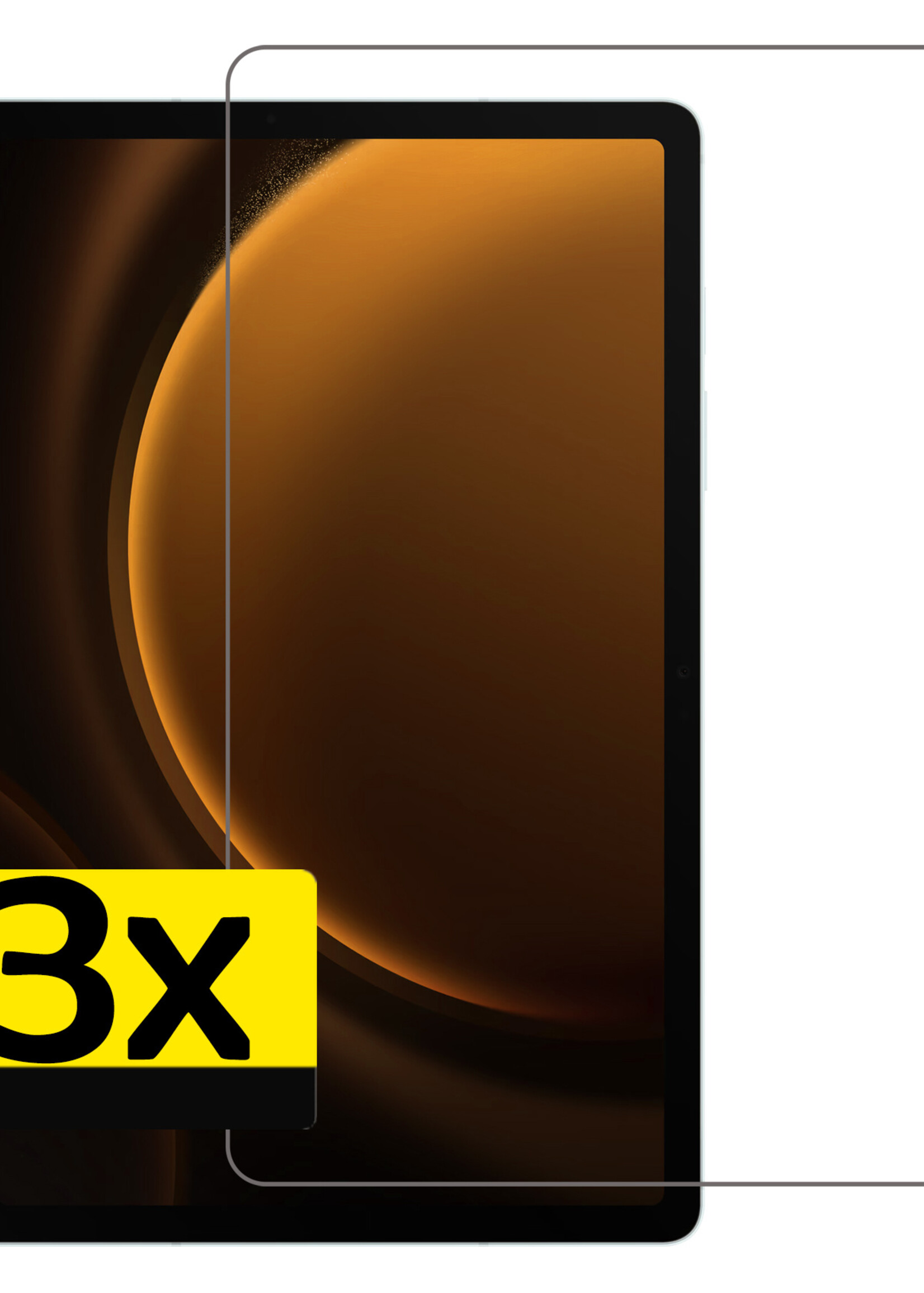 LUQ Screenprotector Geschikt voor Samsung Galaxy Tab S9 FE Screenprotector Bescherm Glas Tempered Glass Screen Protector - Screen Protector Geschikt voor Samsung Galaxy Tab S9 FE Screenprotector - 3 Stuks