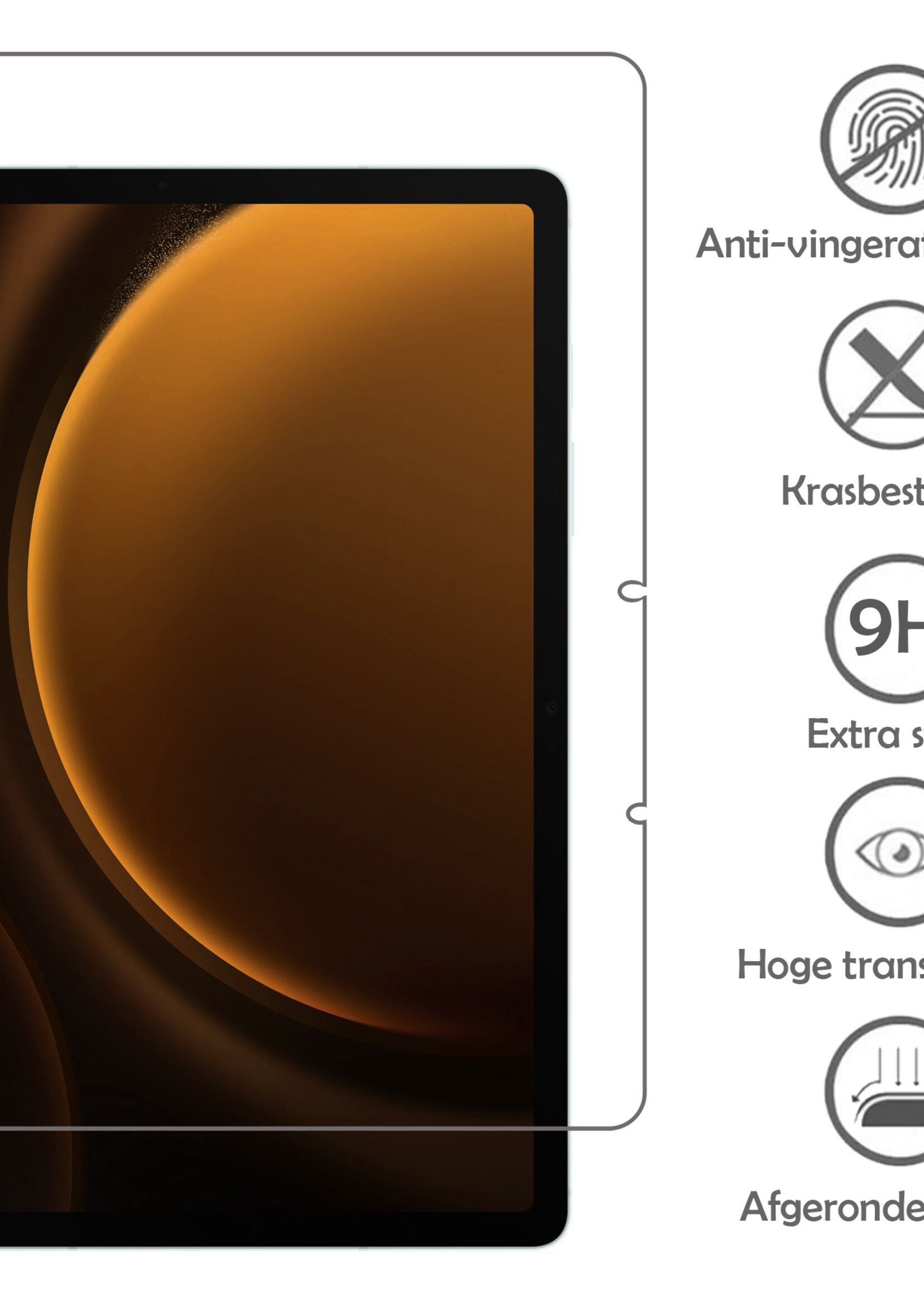 LUQ Screenprotector Geschikt voor Samsung Galaxy Tab S9 FE Screenprotector Bescherm Glas Tempered Glass Screen Protector - Screen Protector Geschikt voor Samsung Galaxy Tab S9 FE Screenprotector - 3 Stuks