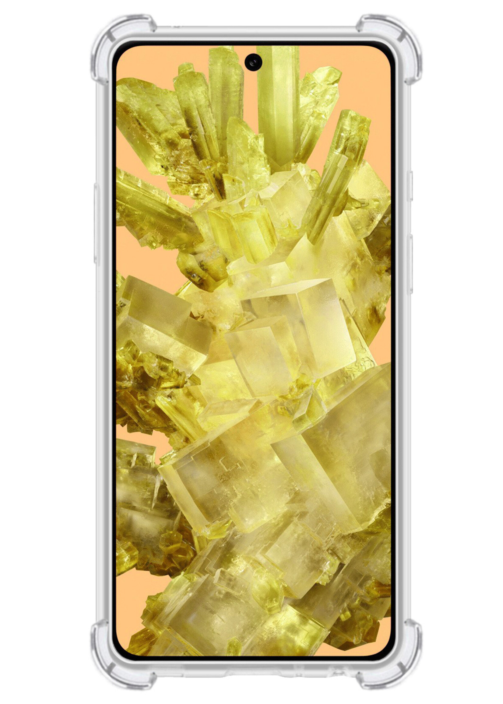 LUQ Hoesje Geschikt voor Google Pixel 8 Hoesje Shockproof Case Siliconen Met Screenprotector - Hoes Geschikt voor Google Pixel 8 Hoes Cover Siliconen - Transparant