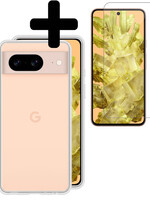 LUQ LUQ Google Pixel 8 Hoesje Siliconen Met Screenprotector - Transparant