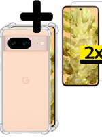 LUQ LUQ Google Pixel 8 Hoesje Shockproof Met 2x Screenprotector