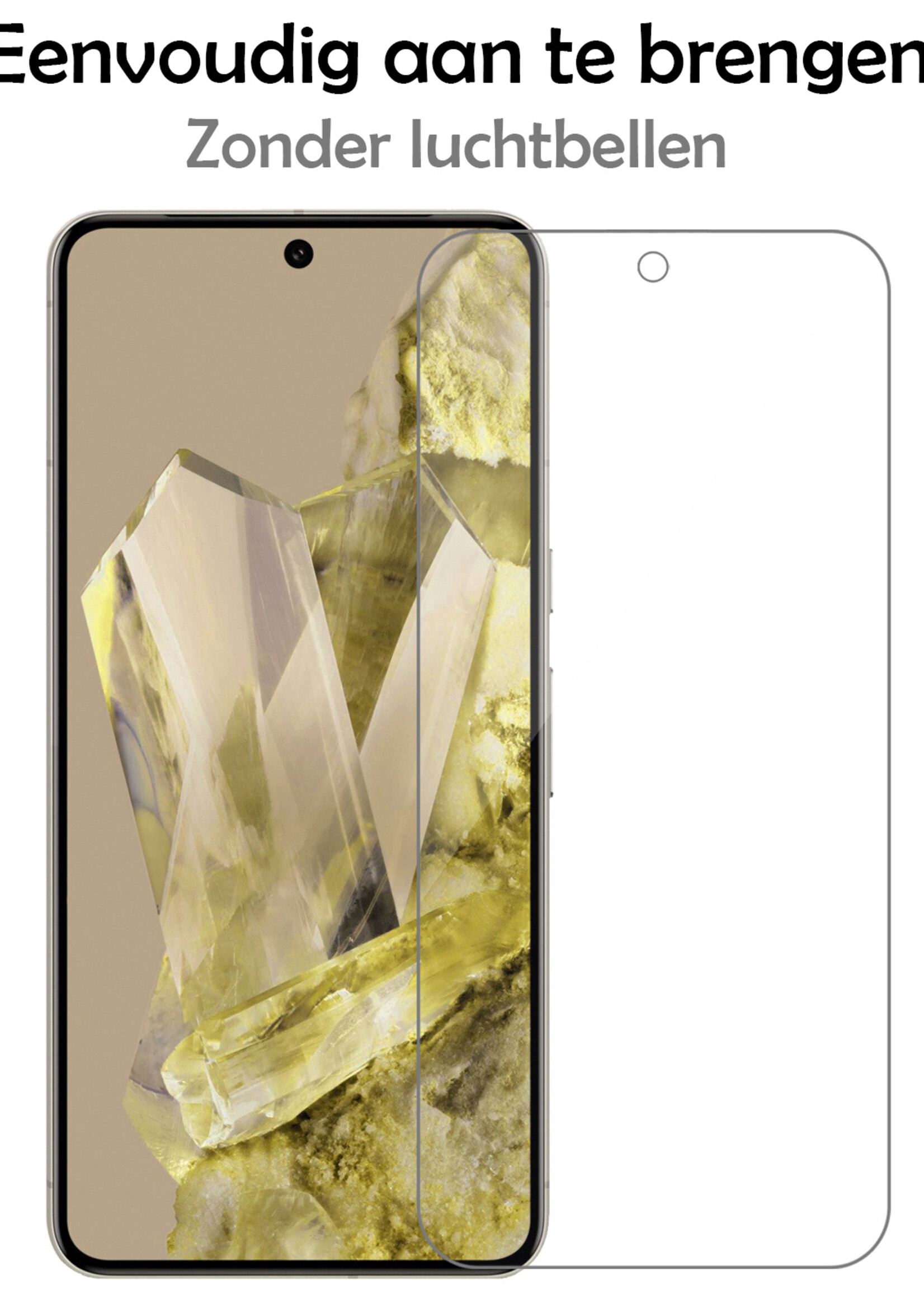 LUQ Hoesje Geschikt voor Google Pixel 8 Pro Hoesje Siliconen Case Met 2x Screenprotector - Hoes Geschikt voor Google Pixel 8 Pro Hoes Siliconen - Transparant