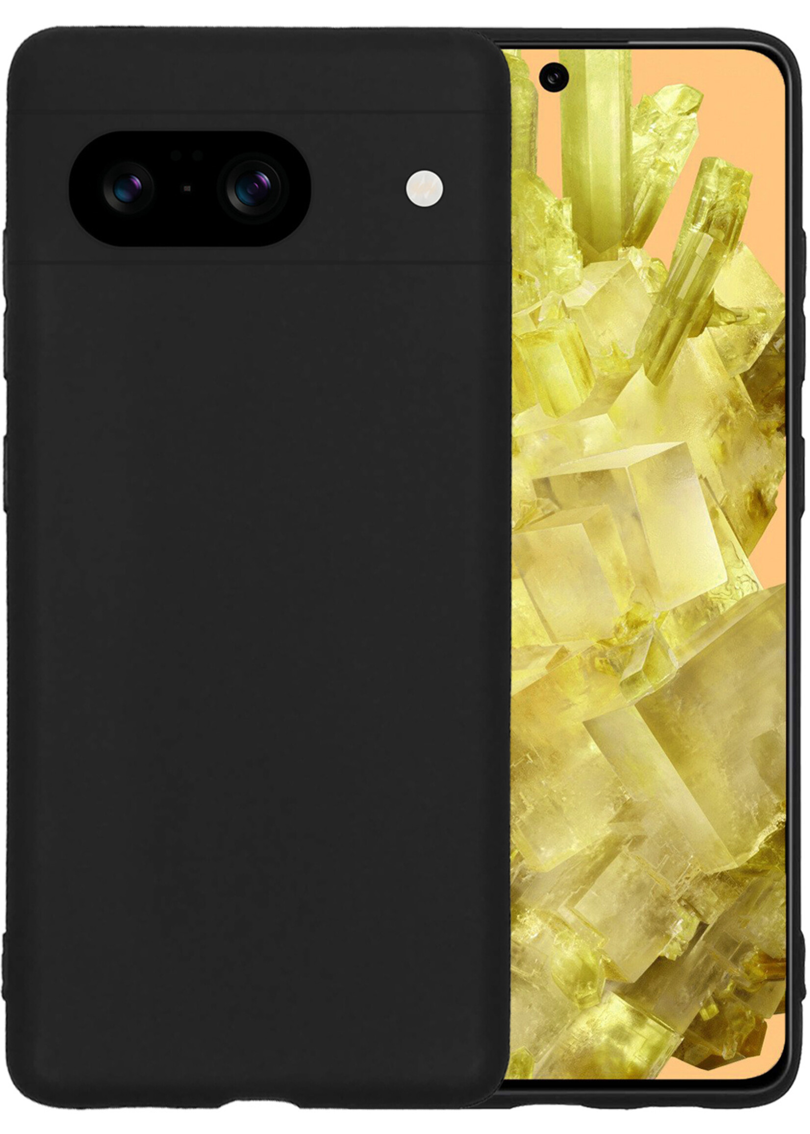 LUQ Hoesje Geschikt voor Google Pixel 8 Hoesje Siliconen Case - Hoes Geschikt voor Google Pixel 8 Hoes Siliconen - Zwart