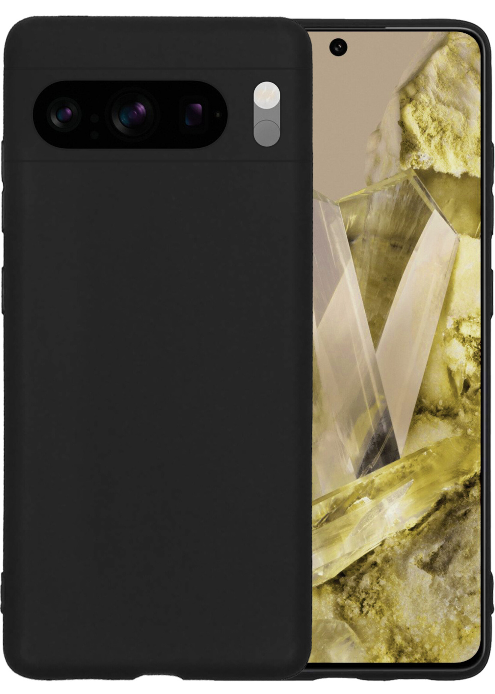 LUQ Hoesje Geschikt voor Google Pixel 8 Pro Hoesje Siliconen Case - Hoes Geschikt voor Google Pixel 8 Pro Hoes Siliconen - Zwart