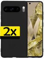 LUQ LUQ Google Pixel 8 Pro Hoesje Siliconen - Zwart - 2 PACK