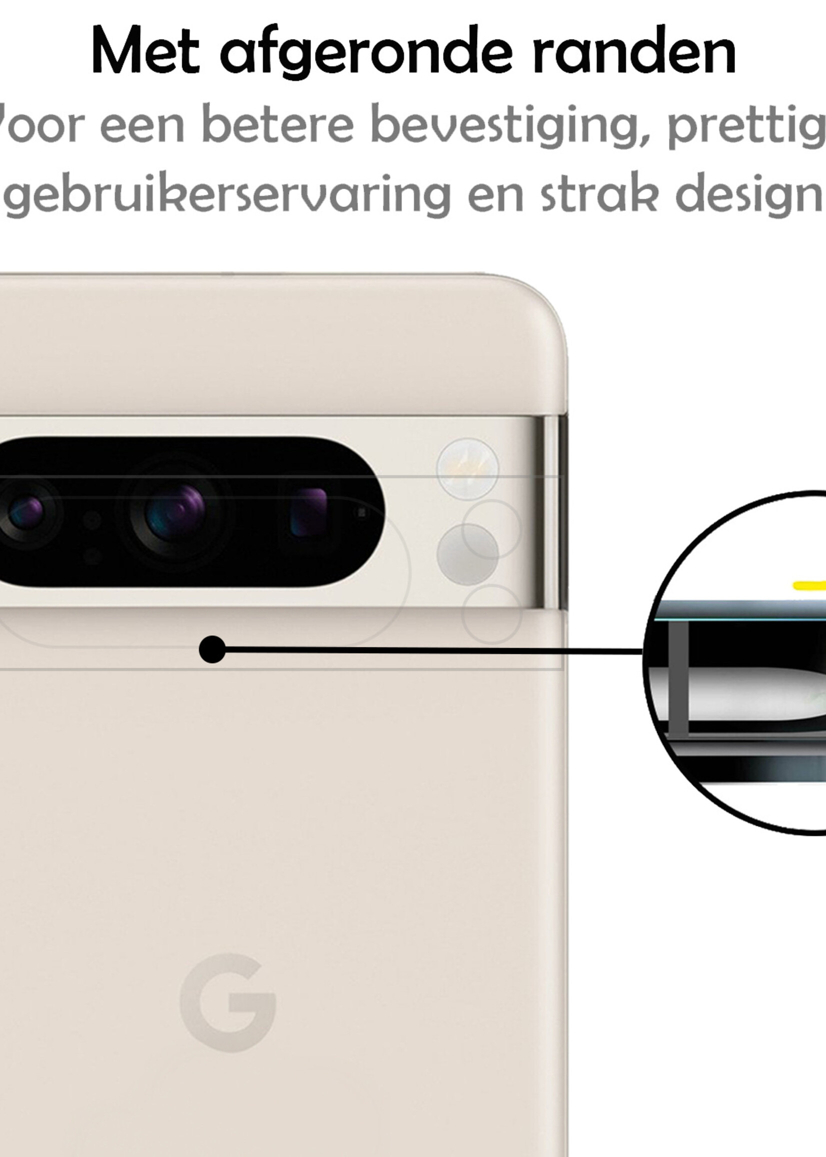LUQ Screenprotector Geschikt voor Google Pixel 8 Pro Camera Screenprotector Tempered Glass - Screenprotector Geschikt voor Google Pixel 8 Pro Screenprotector Camera Screenprotector - 3 Stuks