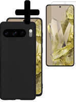 LUQ LUQ Google Pixel 8 Pro Hoesje Siliconen Met Screenprotector - Zwart