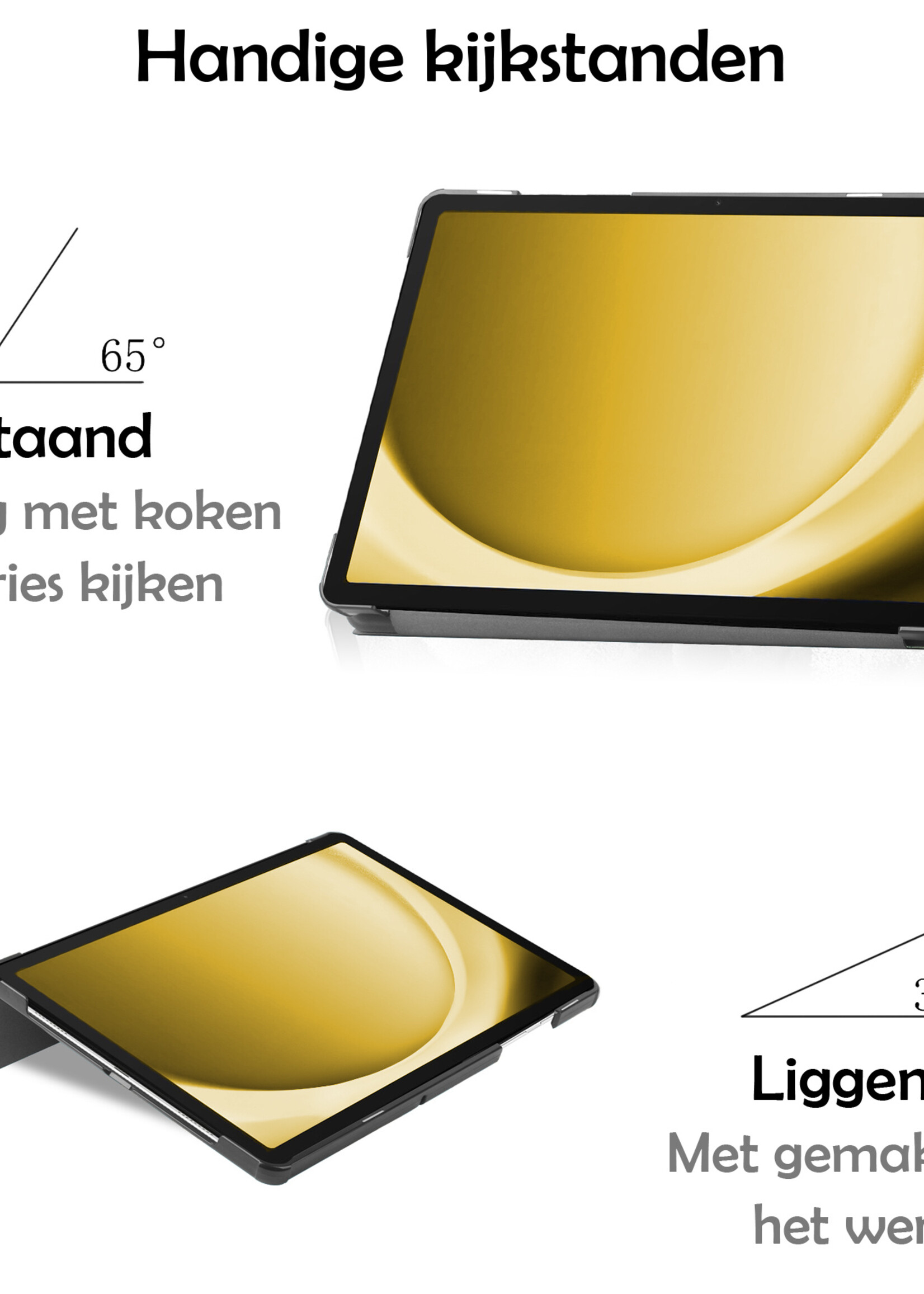 LUQ Hoes Geschikt voor Samsung Galaxy Tab A9 Hoes Luxe Hoesje Book Case - Hoesje Geschikt voor Samsung Tab A9 Hoes Cover - Bloesem