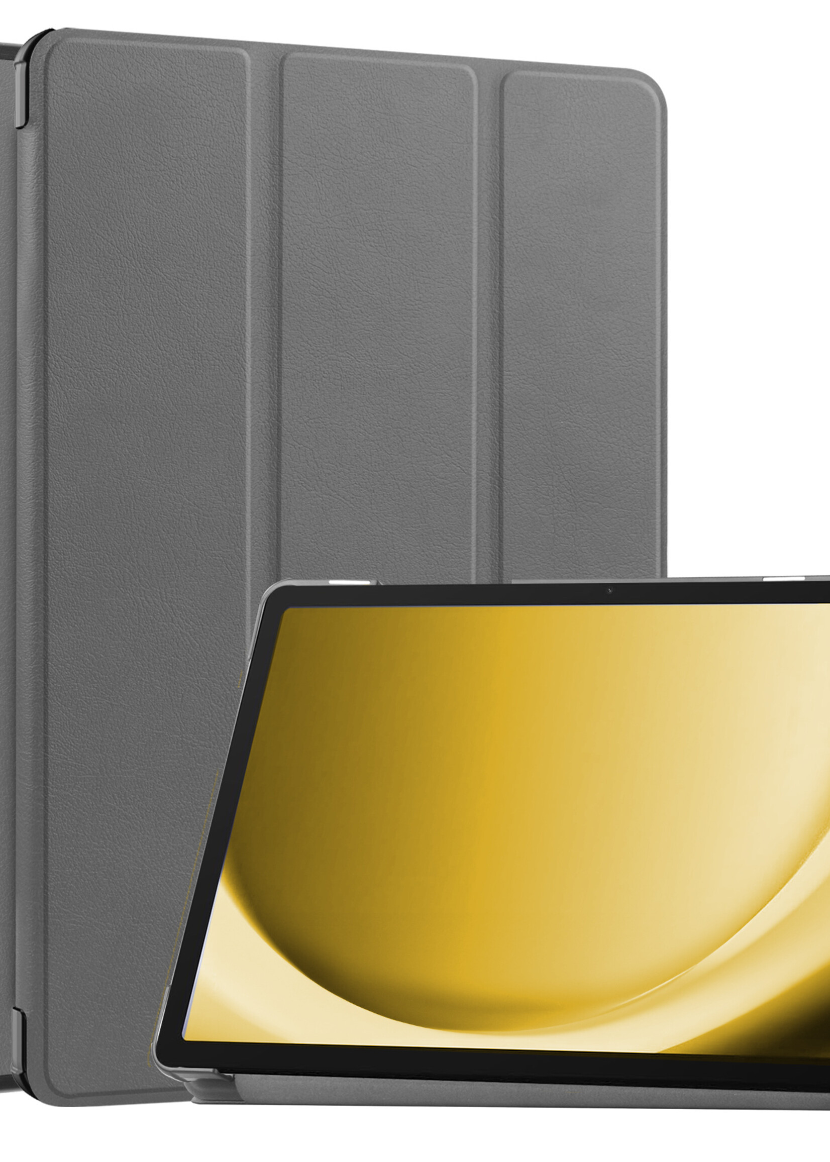 LUQ Hoes Geschikt voor Samsung Galaxy Tab A9 Hoes Luxe Hoesje Book Case - Hoesje Geschikt voor Samsung Tab A9 Hoes Cover - Grijs