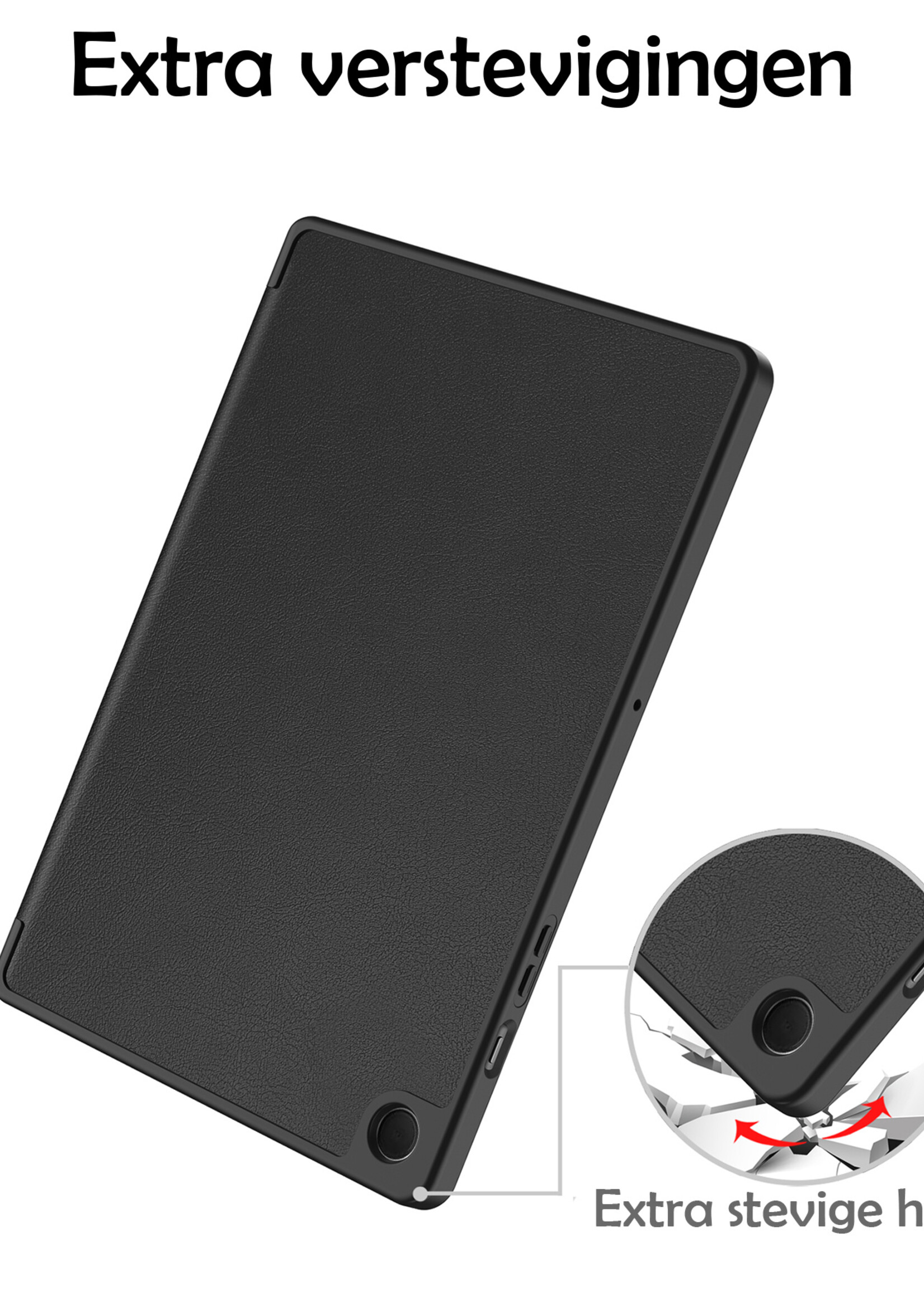 LUQ Hoes Geschikt voor Samsung Galaxy Tab A9 Hoes Luxe Hoesje Book Case - Hoesje Geschikt voor Samsung Tab A9 Hoes Cover - Zwart