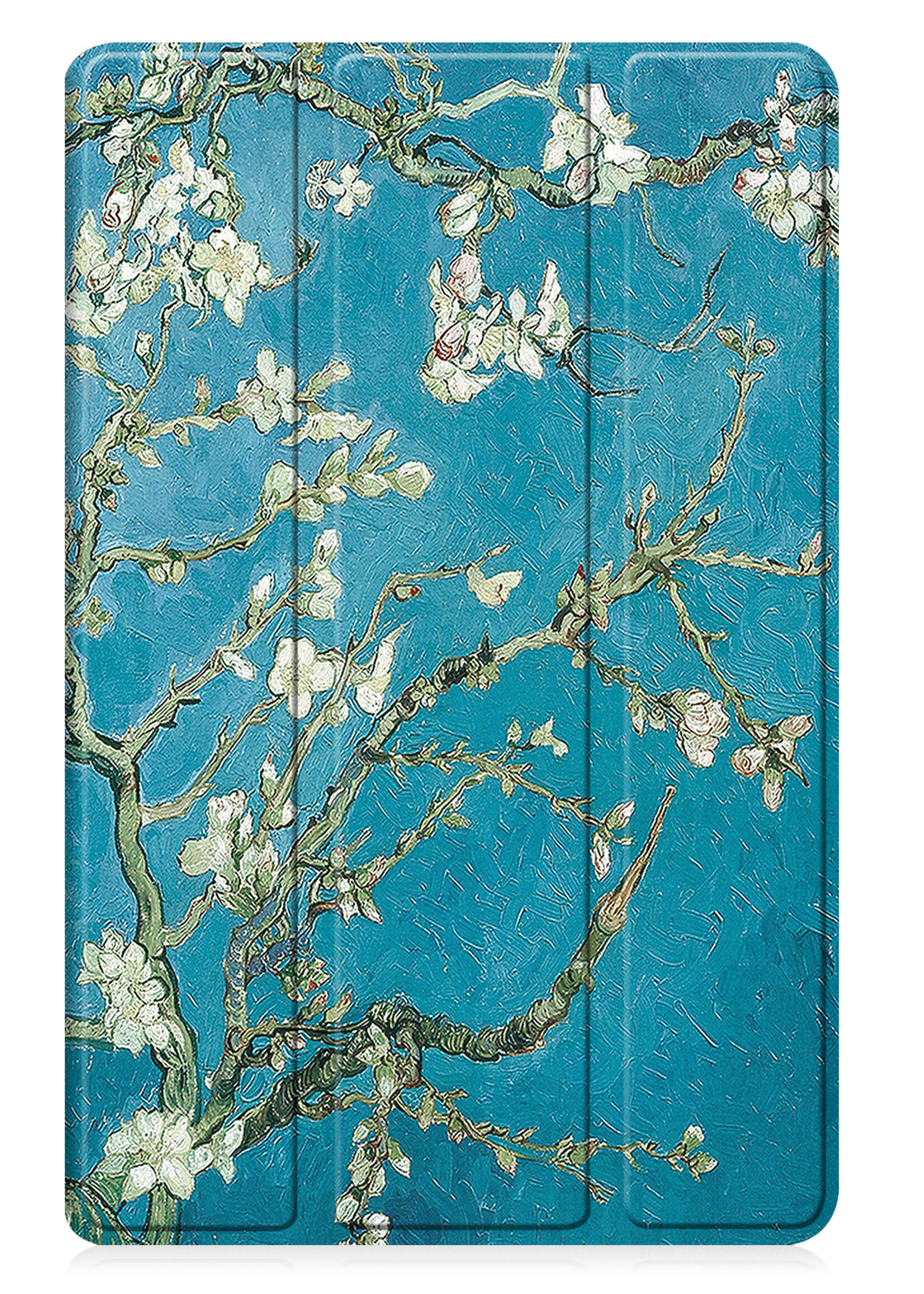 LUQ Hoes Geschikt voor Samsung Galaxy Tab A9 Hoes Luxe Hoesje Book Case Met Screenprotector - Hoesje Geschikt voor Samsung Tab A9 Hoes Cover - Bloesem