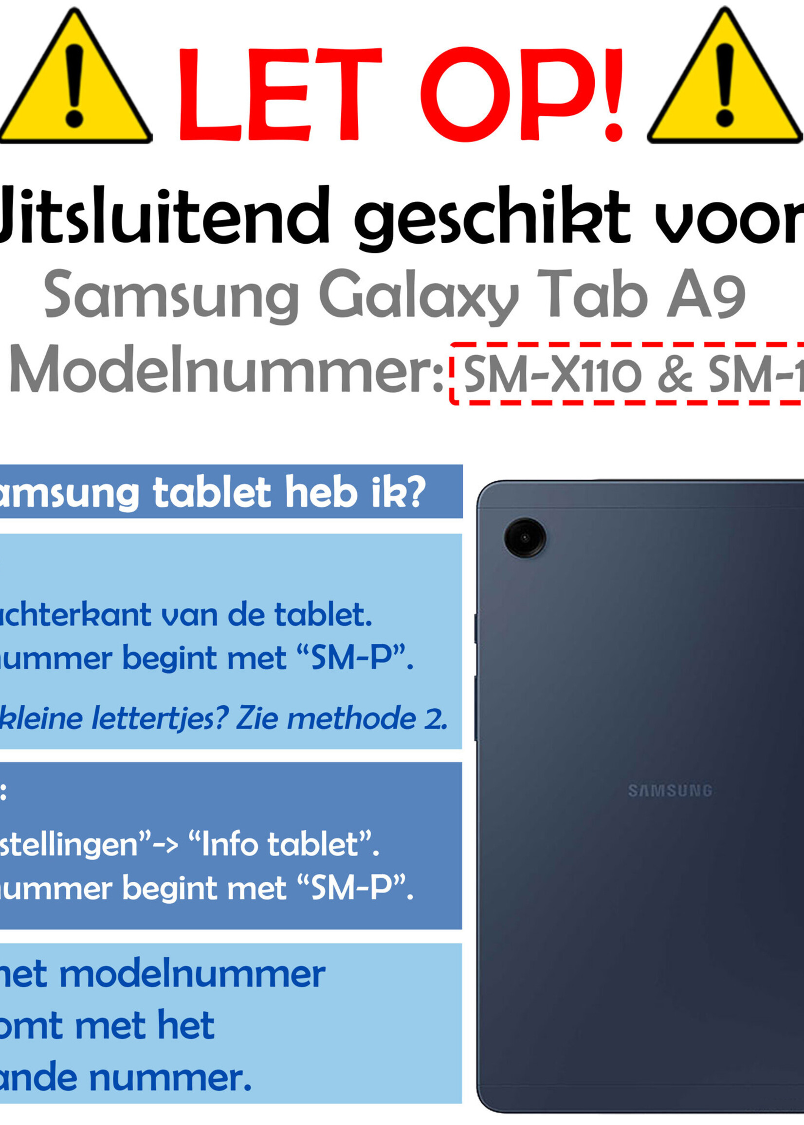 LUQ Hoes Geschikt voor Samsung Galaxy Tab A9 Hoes Luxe Hoesje Book Case Met Screenprotector - Hoesje Geschikt voor Samsung Tab A9 Hoes Cover - Donkergroen