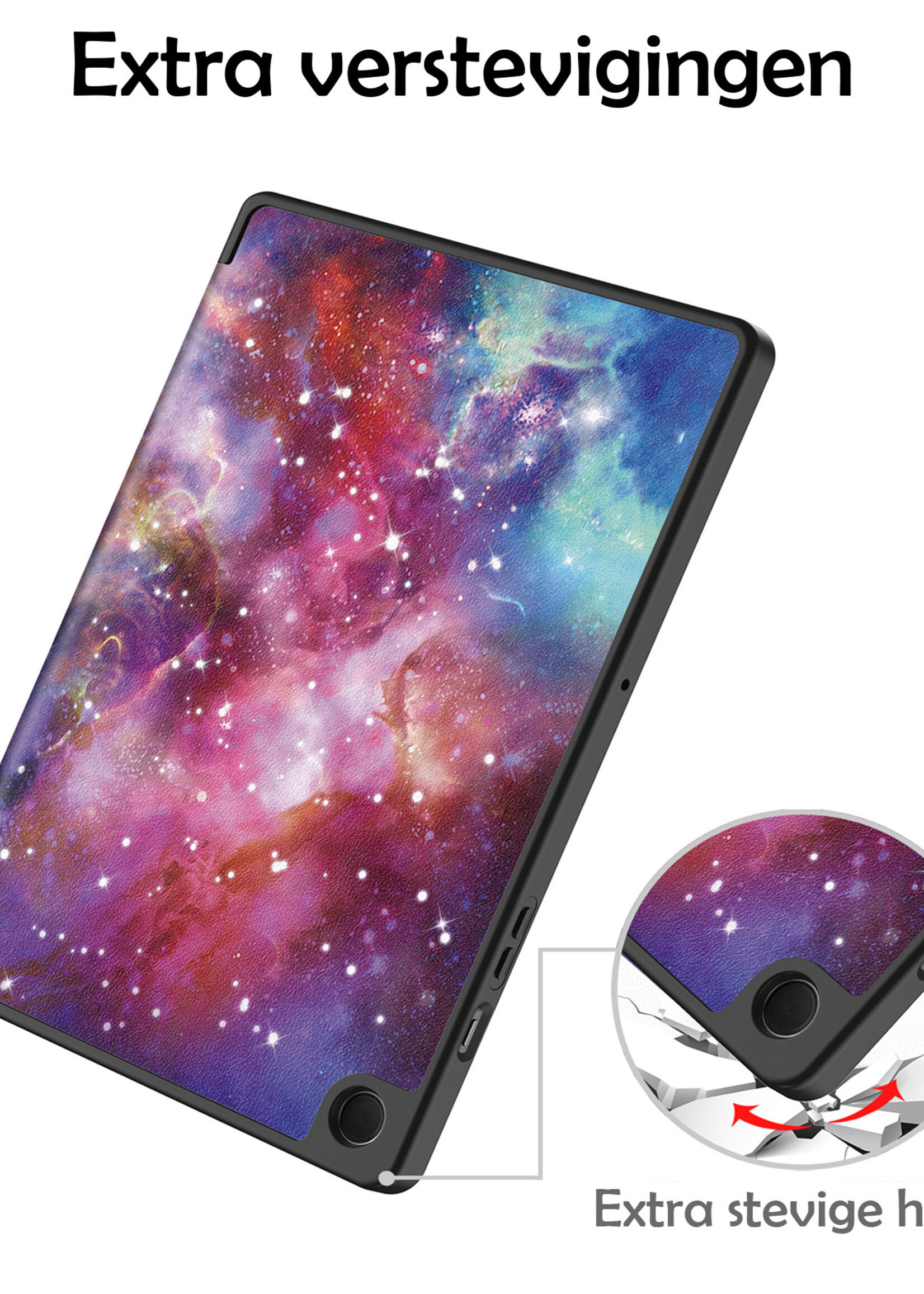 LUQ Hoes Geschikt voor Samsung Galaxy Tab A9 Hoes Luxe Hoesje Book Case Met Screenprotector - Hoesje Geschikt voor Samsung Tab A9 Hoes Cover - Galaxy