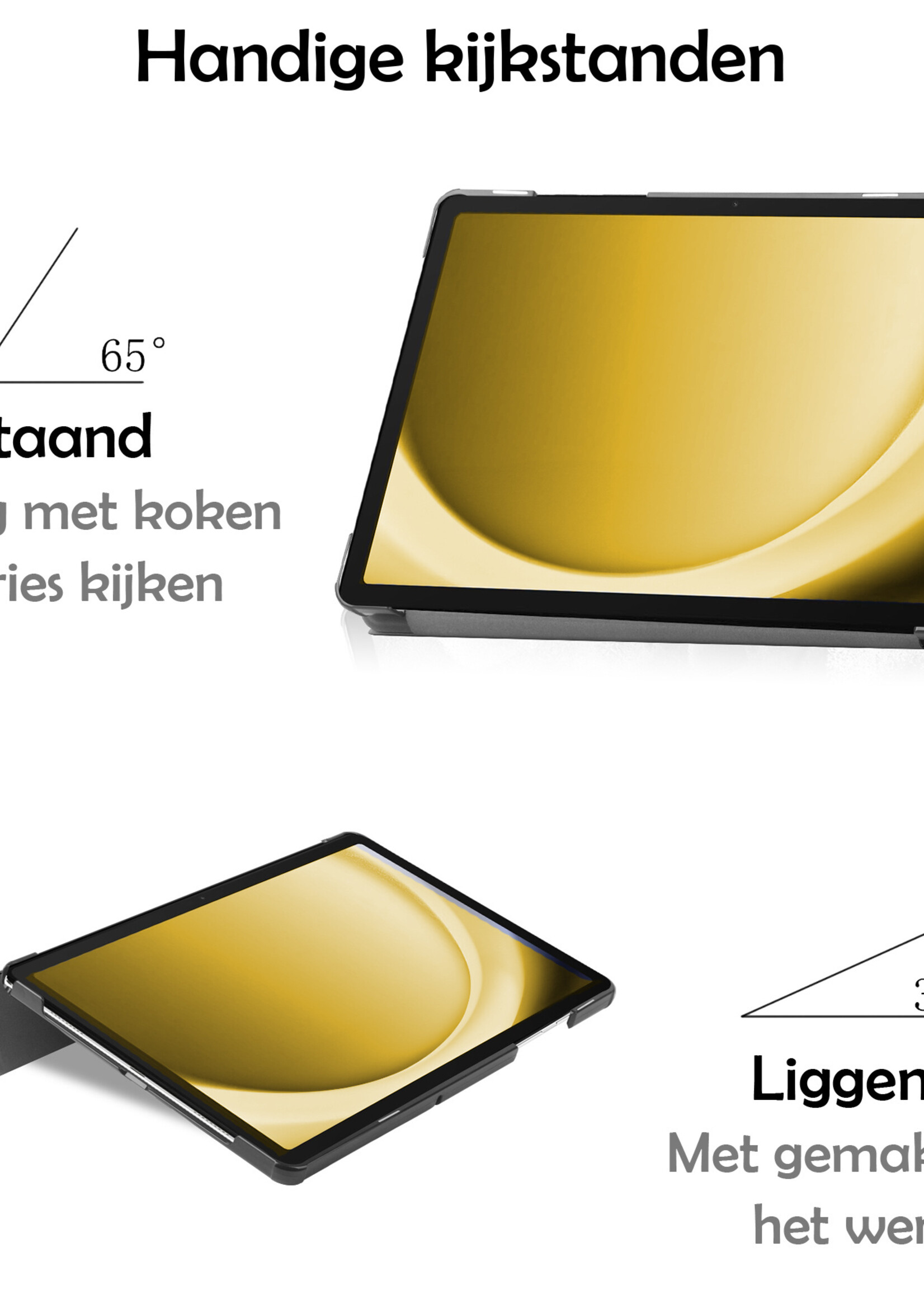 LUQ Hoes Geschikt voor Samsung Galaxy Tab A9 Hoes Luxe Hoesje Book Case Met Screenprotector - Hoesje Geschikt voor Samsung Tab A9 Hoes Cover - Don't Touch Me