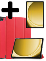 LUQ LUQ Samsung Galaxy Tab A9 Hoes Met Screenprotector - Rood