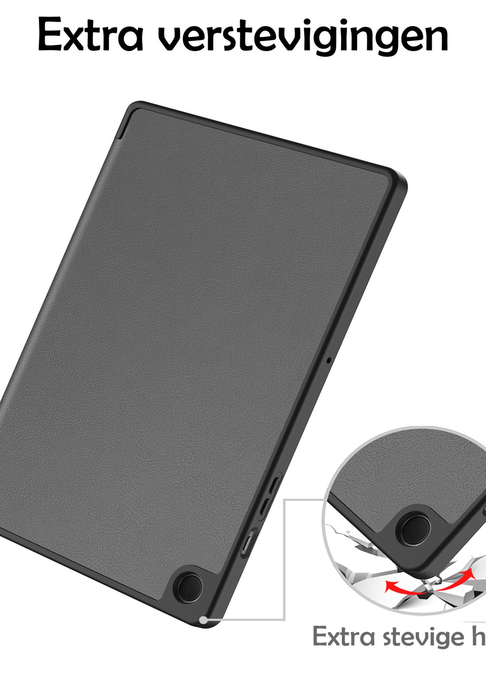 LUQ Hoes Geschikt voor Samsung Galaxy Tab A9 Plus Hoes Luxe Hoesje Book Case - Hoesje Geschikt voor Samsung Tab A9 Plus Hoes Cover - Grijs