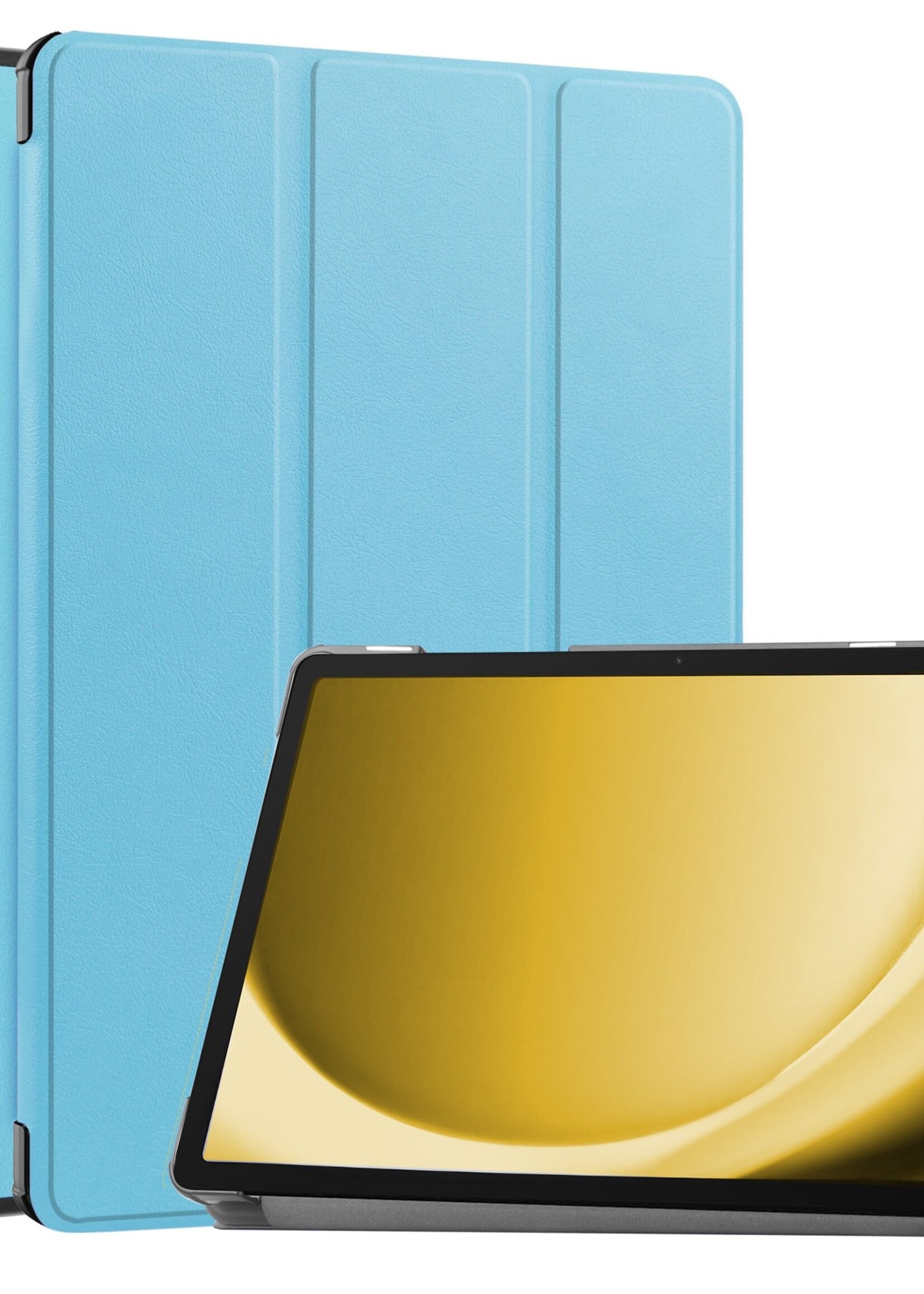 LUQ Hoes Geschikt voor Samsung Galaxy Tab A9 Plus Hoes Luxe Hoesje Book Case - Hoesje Geschikt voor Samsung Tab A9 Plus Hoes Cover - Lichtblauw