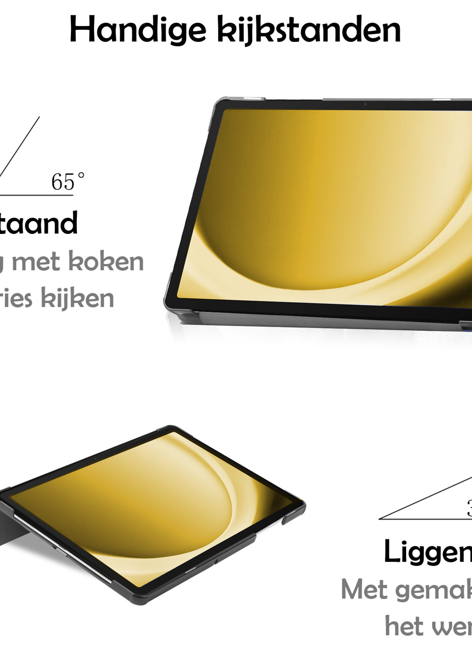 LUQ Hoes Geschikt voor Samsung Galaxy Tab A9 Plus Hoes Luxe Hoesje Book Case - Hoesje Geschikt voor Samsung Tab A9 Plus Hoes Cover - Lichtblauw