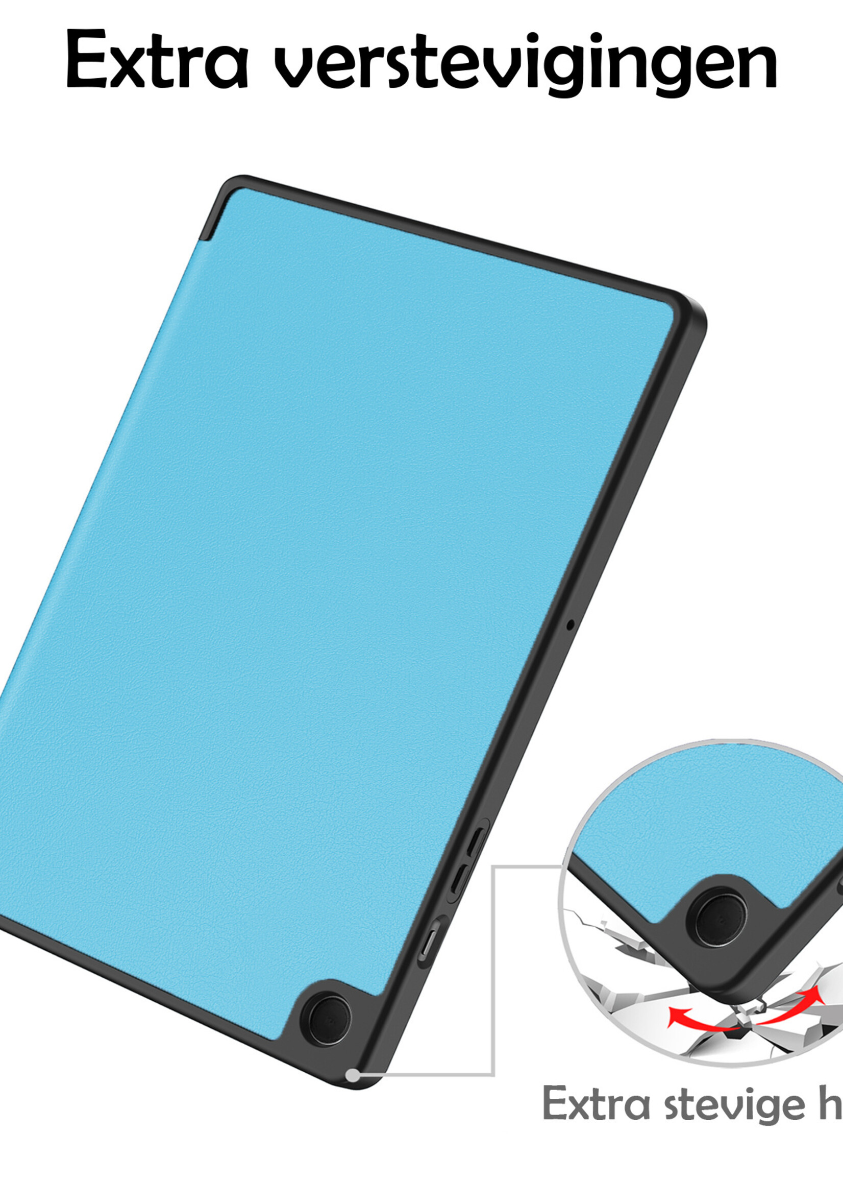 LUQ Hoes Geschikt voor Samsung Galaxy Tab A9 Plus Hoes Luxe Hoesje Book Case - Hoesje Geschikt voor Samsung Tab A9 Plus Hoes Cover - Lichtblauw