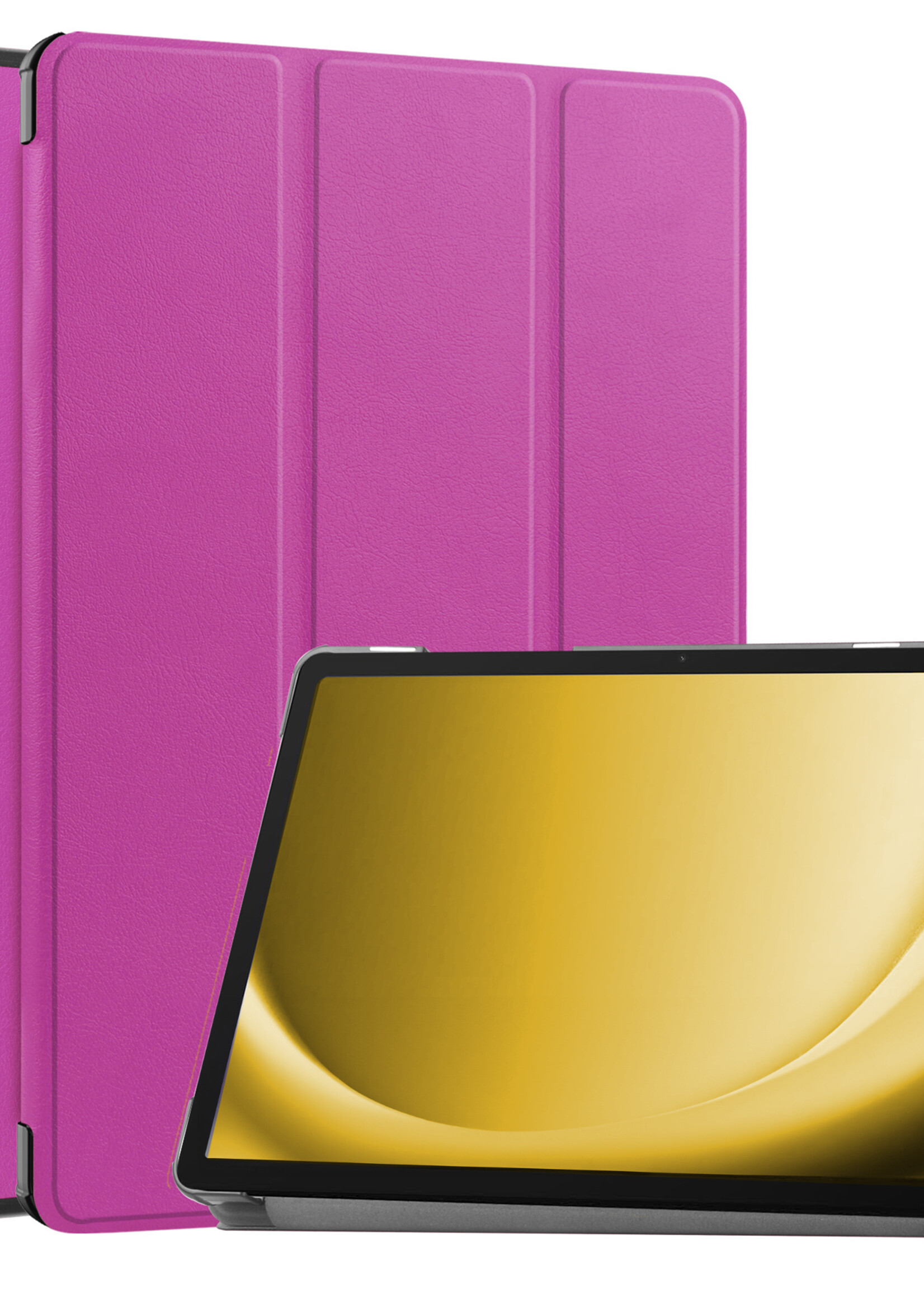 LUQ Hoes Geschikt voor Samsung Galaxy Tab A9 Plus Hoes Luxe Hoesje Book Case - Hoesje Geschikt voor Samsung Tab A9 Plus Hoes Cover - Paars