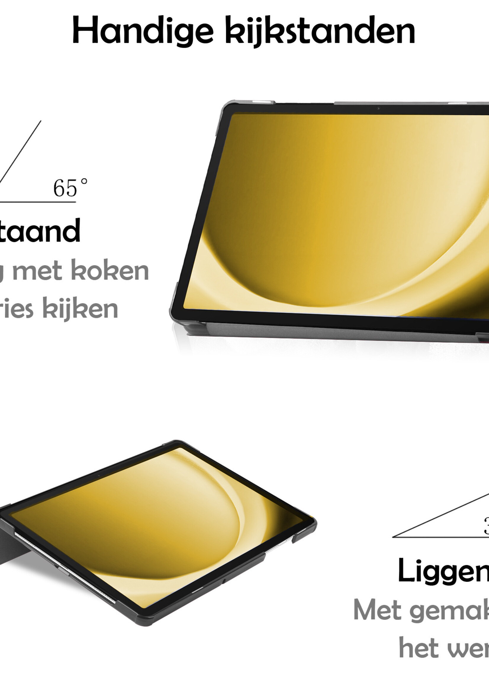 LUQ Hoes Geschikt voor Samsung Galaxy Tab A9 Plus Hoes Luxe Hoesje Book Case - Hoesje Geschikt voor Samsung Tab A9 Plus Hoes Cover - Paars