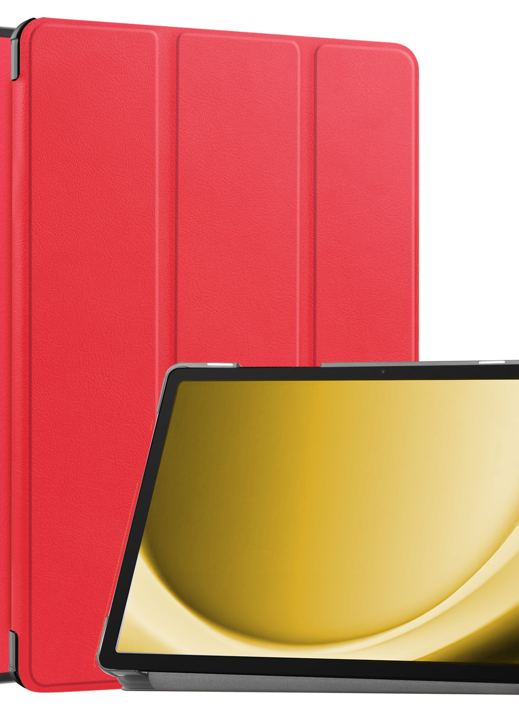 LUQ Hoes Geschikt voor Samsung Galaxy Tab A9 Plus Hoes Luxe Hoesje Book Case - Hoesje Geschikt voor Samsung Tab A9 Plus Hoes Cover - Rood