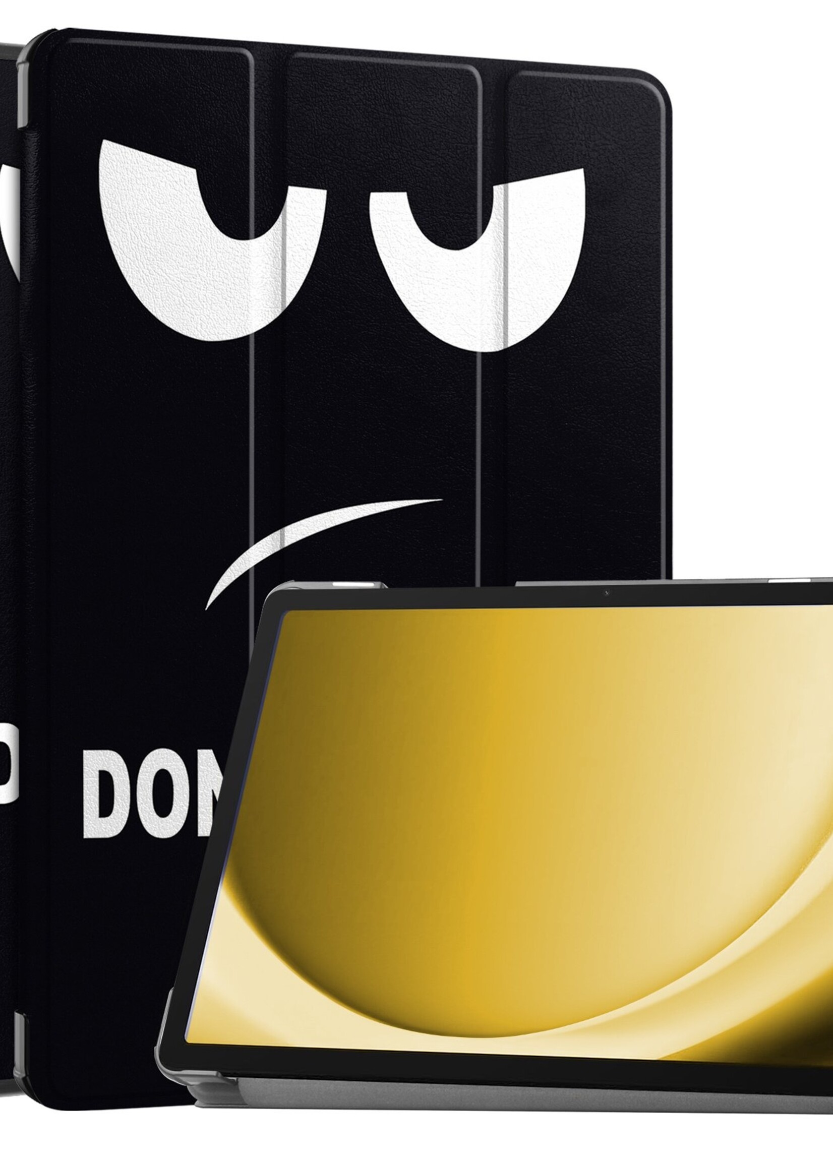 LUQ Hoes Geschikt voor Samsung Galaxy Tab A9 Plus Hoes Luxe Hoesje Book Case - Hoesje Geschikt voor Samsung Tab A9 Plus Hoes Cover - Don't Touch Me