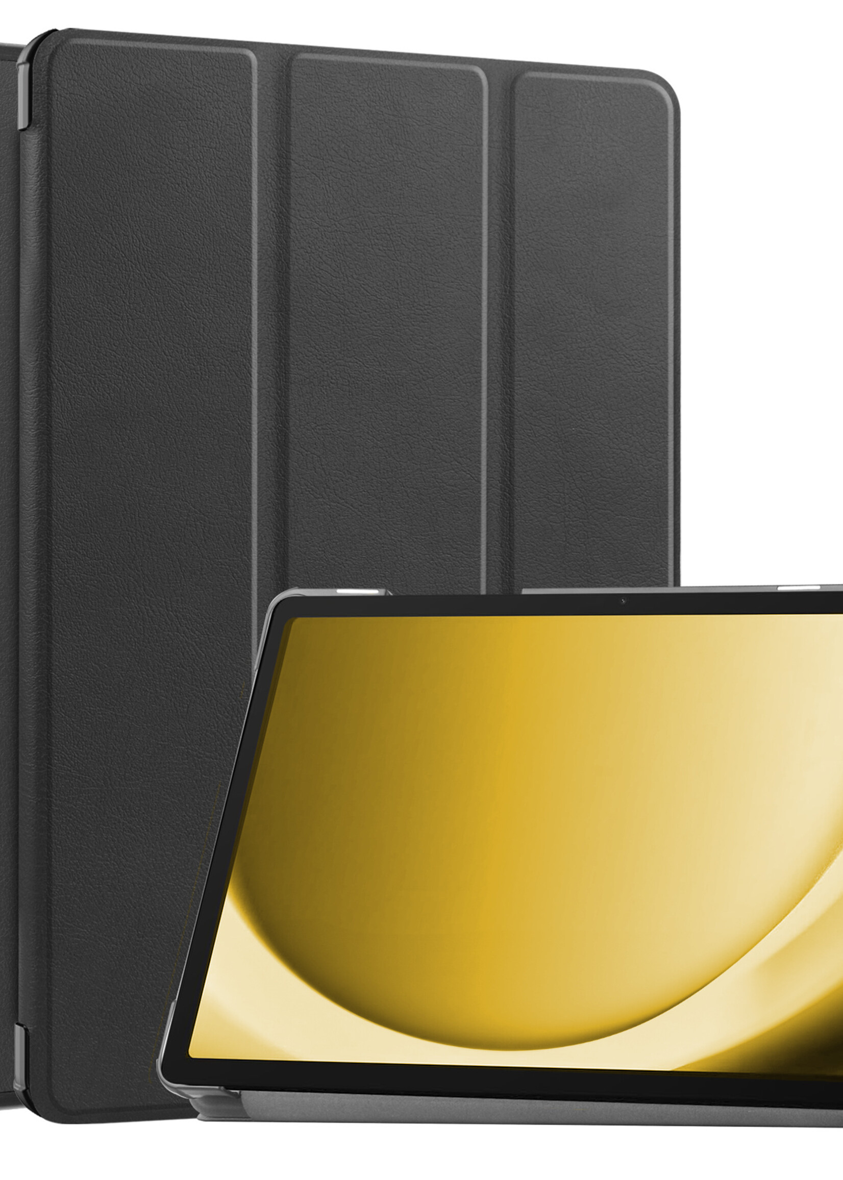 LUQ Hoes Geschikt voor Samsung Galaxy Tab A9 Plus Hoes Luxe Hoesje Book Case - Hoesje Geschikt voor Samsung Tab A9 Plus Hoes Cover - Zwart