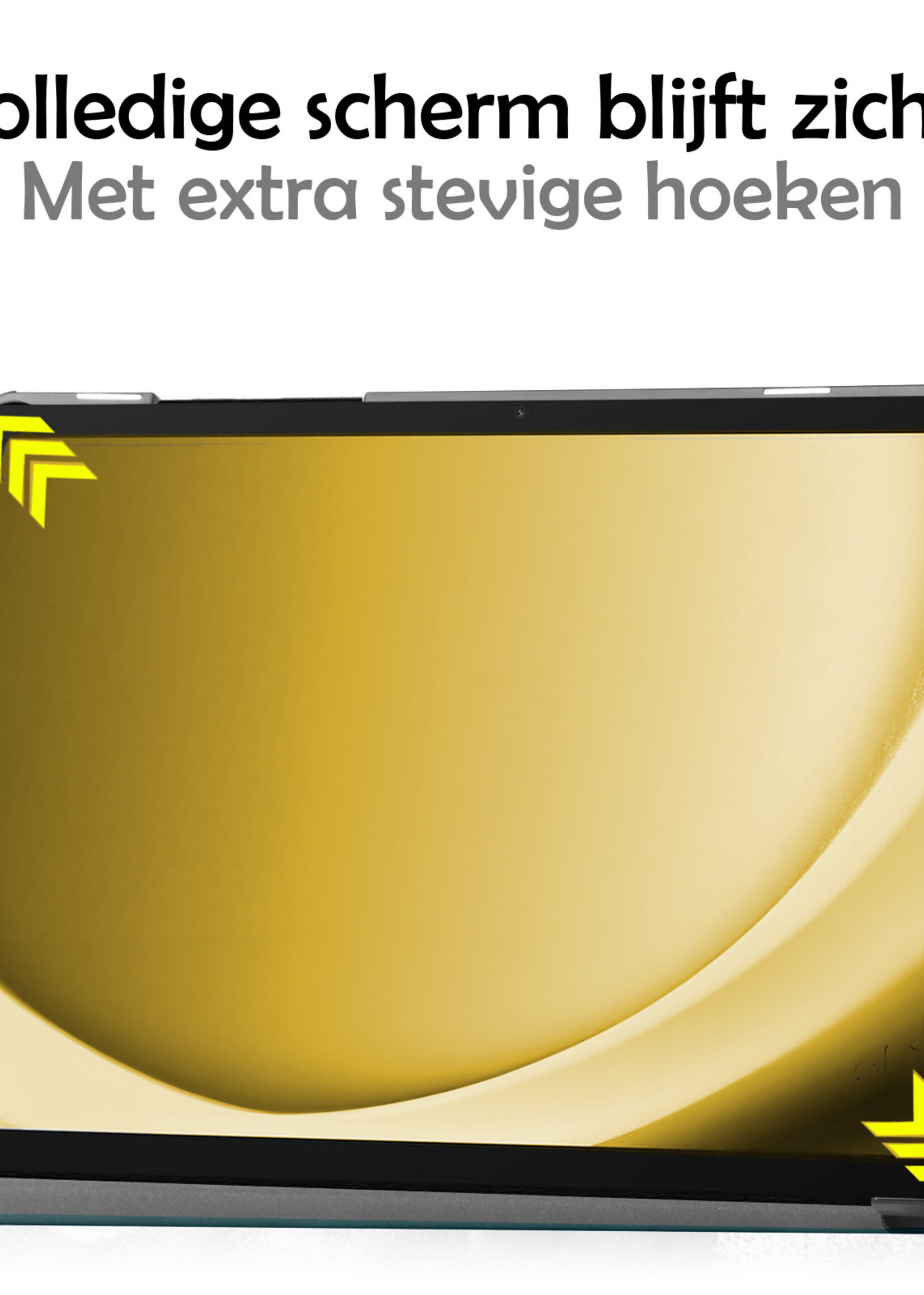 LUQ Hoes Geschikt voor Samsung Galaxy Tab A9 Plus Hoes Luxe Hoesje Book Case Met Screenprotector - Hoesje Geschikt voor Samsung Tab A9 Plus Hoes Cover - Donkerblauw