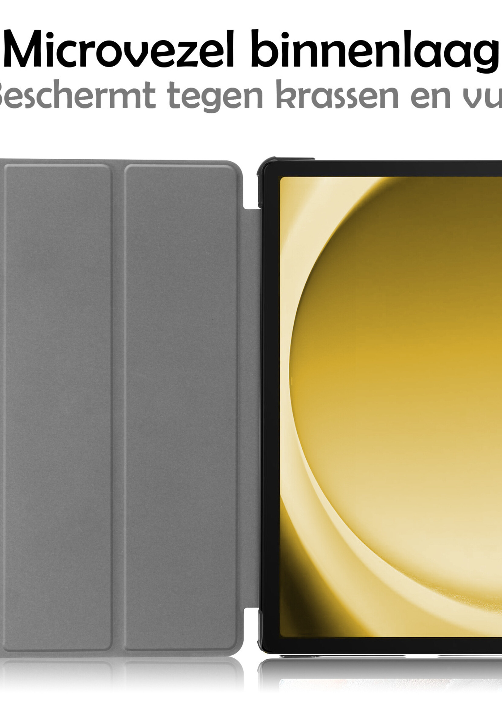 LUQ Hoes Geschikt voor Samsung Galaxy Tab A9 Plus Hoes Luxe Hoesje Book Case Met Screenprotector - Hoesje Geschikt voor Samsung Tab A9 Plus Hoes Cover - Eenhoorn