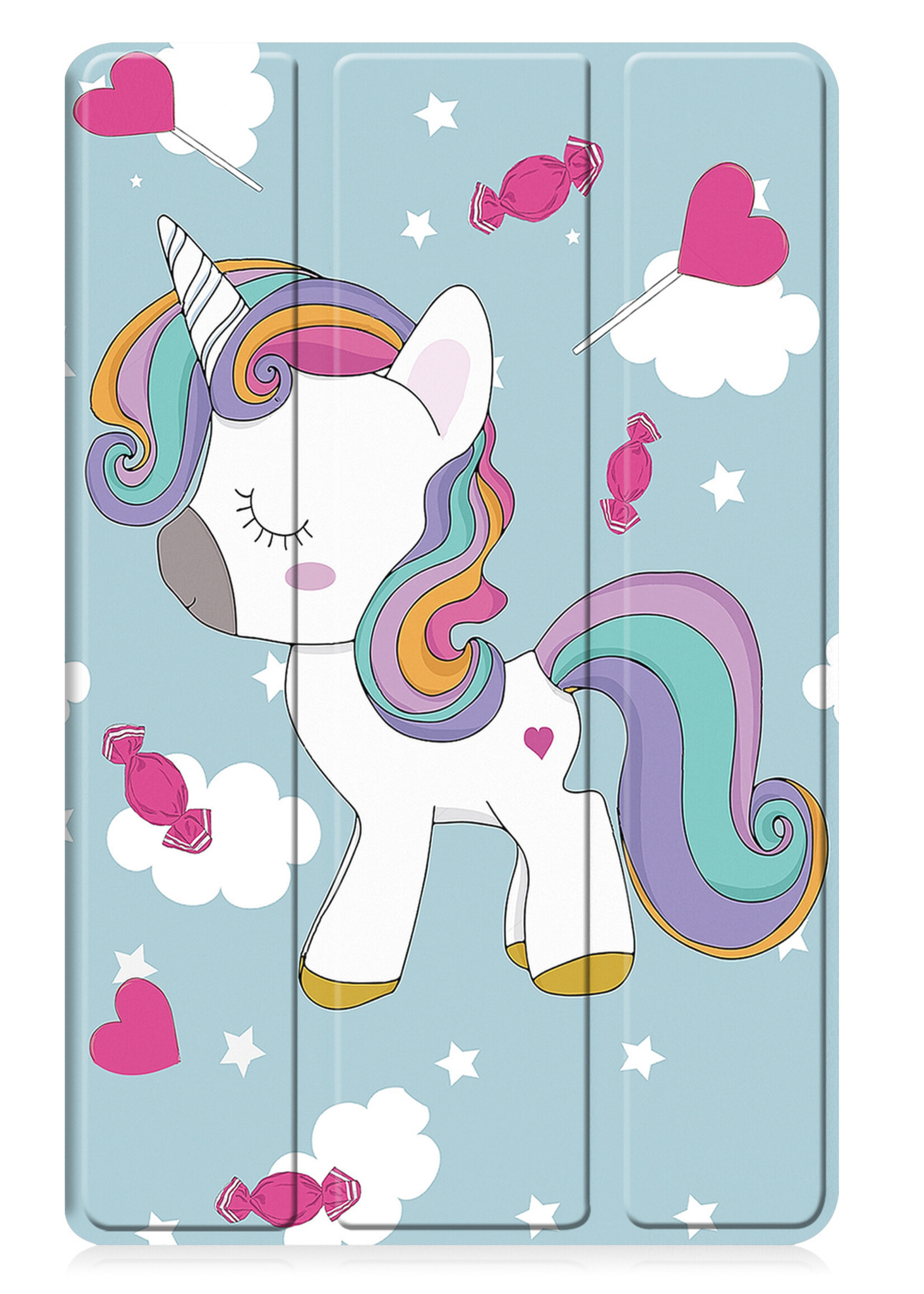 LUQ Hoes Geschikt voor Samsung Galaxy Tab A9 Plus Hoes Luxe Hoesje Book Case Met Screenprotector - Hoesje Geschikt voor Samsung Tab A9 Plus Hoes Cover - Eenhoorn