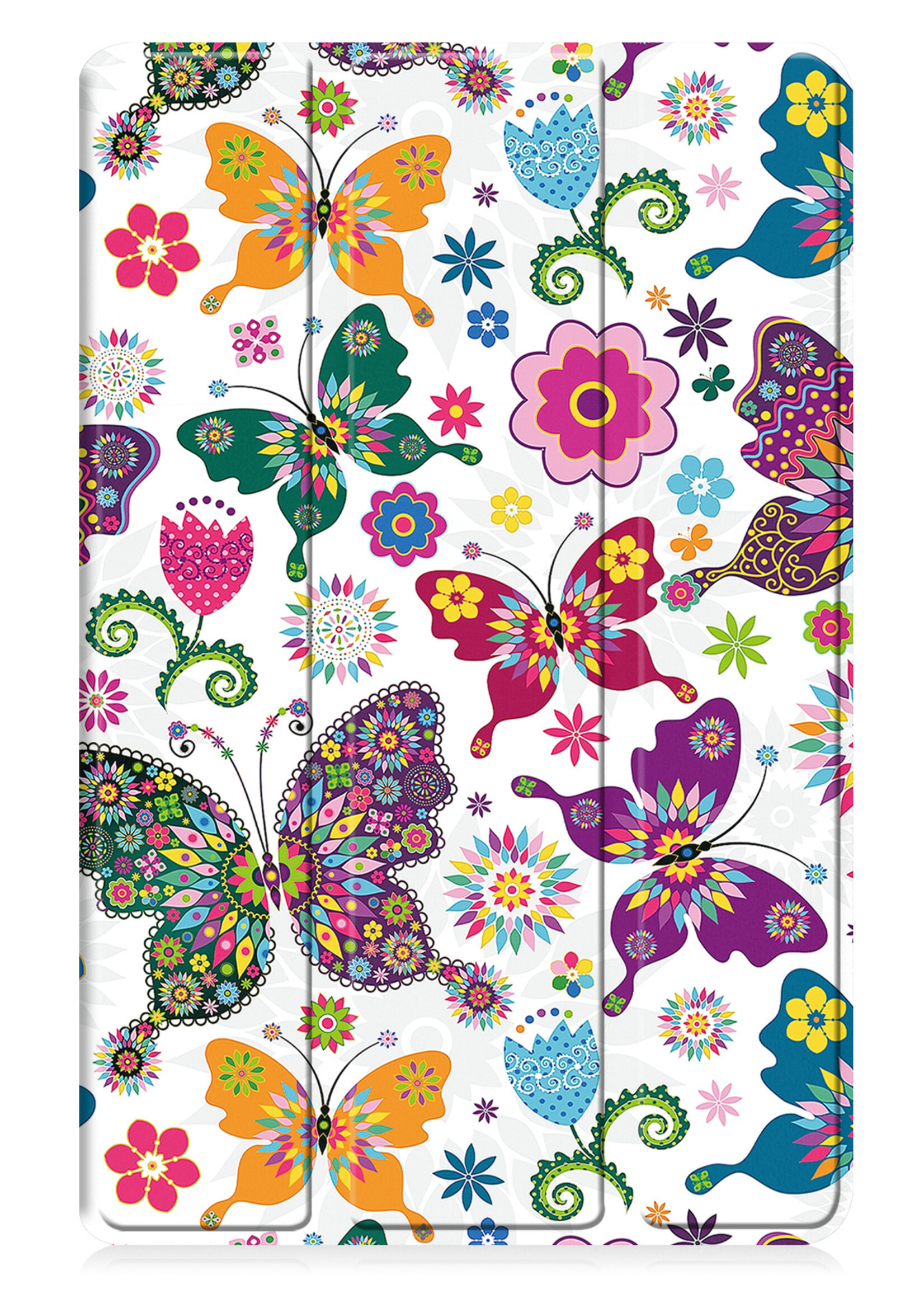 LUQ Hoes Geschikt voor Samsung Galaxy Tab A9 Plus Hoes Luxe Hoesje Book Case Met Screenprotector - Hoesje Geschikt voor Samsung Tab A9 Plus Hoes Cover - Vlinders