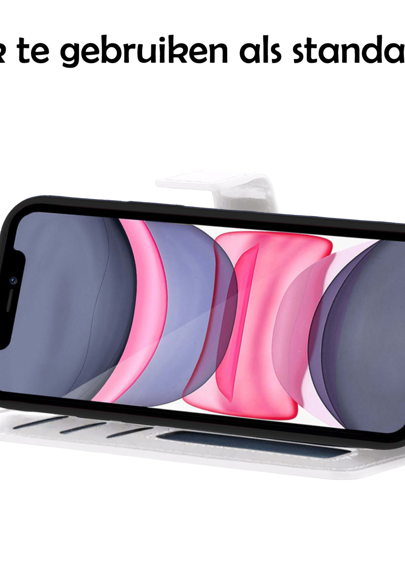 LUQ Hoesje Geschikt voor iPhone Xs Hoesje Case Uitneembare Bookcase 2-in-1 Hoes - Hoes Geschikt voor iPhone Xs Hoes Wallet Case Met Pasjeshouder Hoesje - Wit