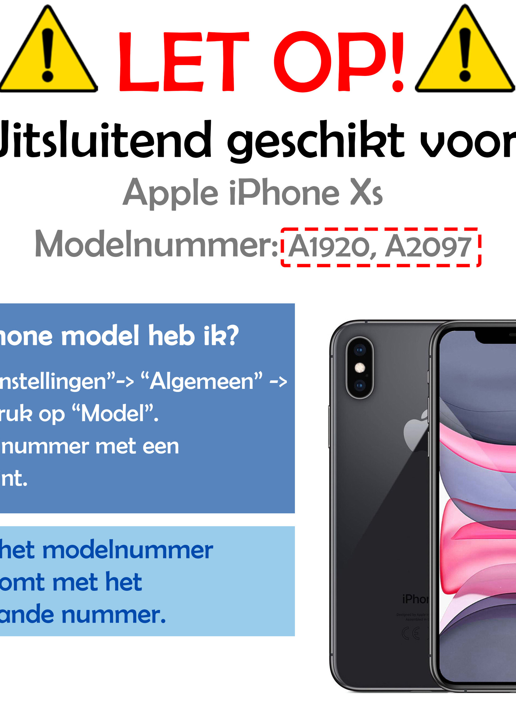 LUQ Hoesje Geschikt voor iPhone Xs Hoesje Case Uitneembare Bookcase 2-in-1 Hoes - Hoes Geschikt voor iPhone Xs Hoes Wallet Case Met Pasjeshouder Hoesje - Zwart