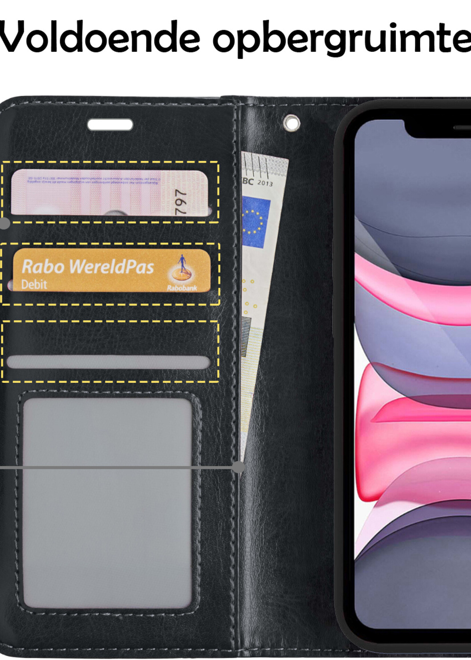 LUQ Hoesje Geschikt voor iPhone XR Hoesje Case Uitneembare Bookcase 2-in-1 Hoes - Hoes Geschikt voor iPhone XR Hoes Wallet Case Met Pasjeshouder Hoesje - Zwart