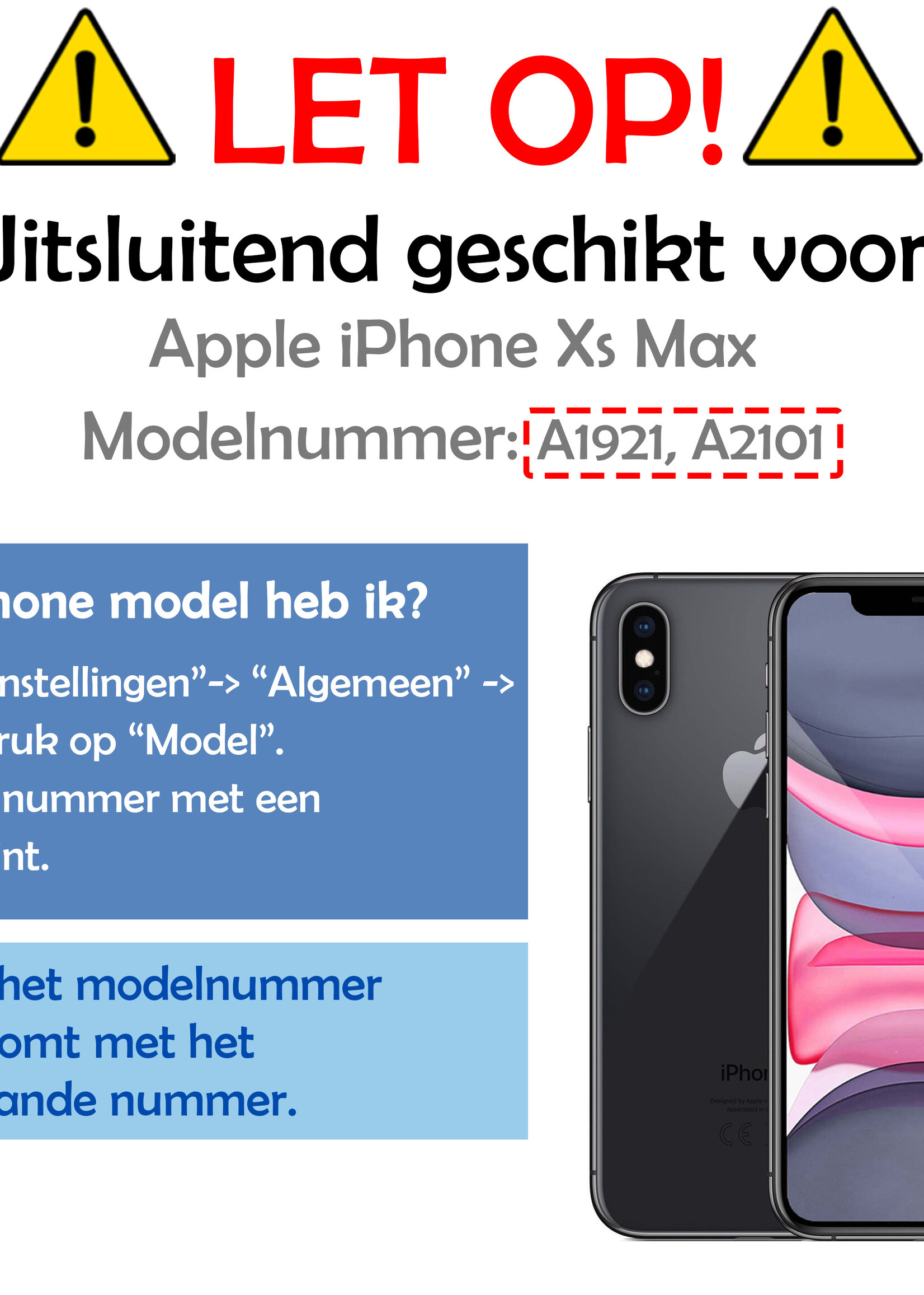 LUQ Hoesje Geschikt voor iPhone Xs Max Hoesje Case Uitneembare Bookcase 2-in-1 Hoes - Hoes Geschikt voor iPhone Xs Max Hoes Wallet Case Met Pasjeshouder Hoesje - Zwart