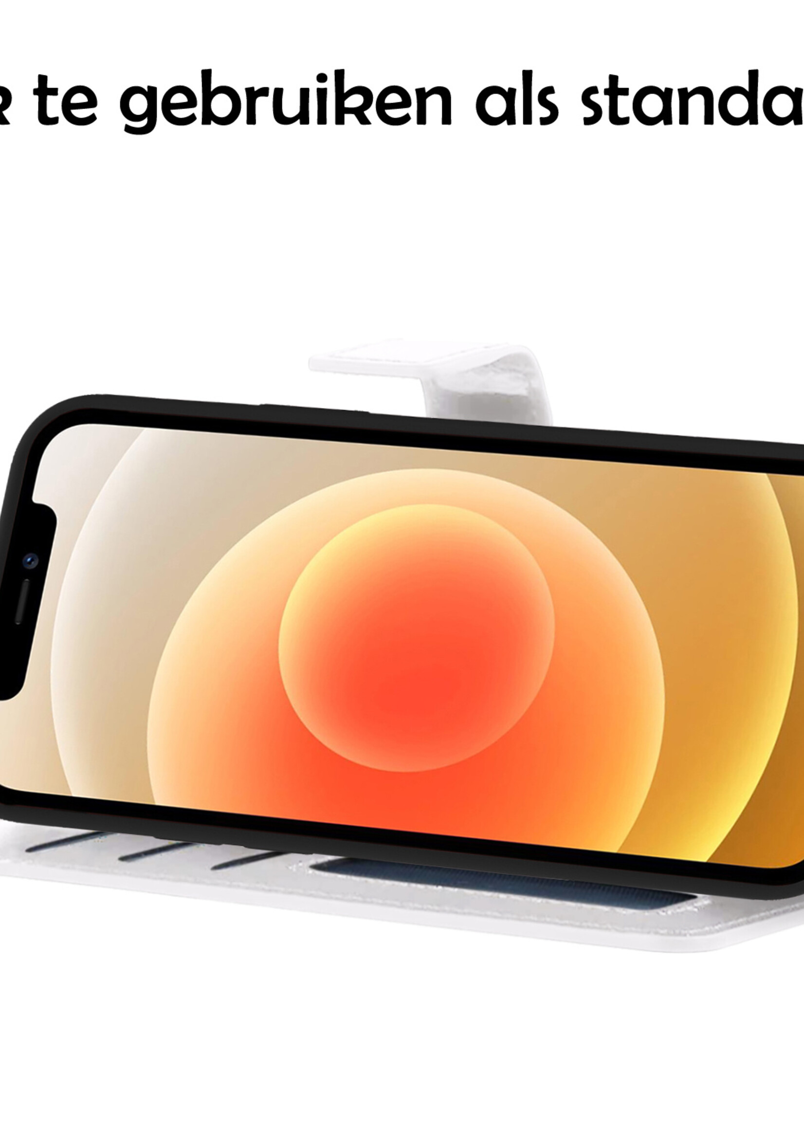 LUQ Hoesje Geschikt voor iPhone 12 Pro Max Hoesje Case Uitneembare Bookcase 2-in-1 Hoes - Hoes Geschikt voor iPhone 12 Pro Max Hoes Wallet Case Met Pasjeshouder Hoesje - Wit