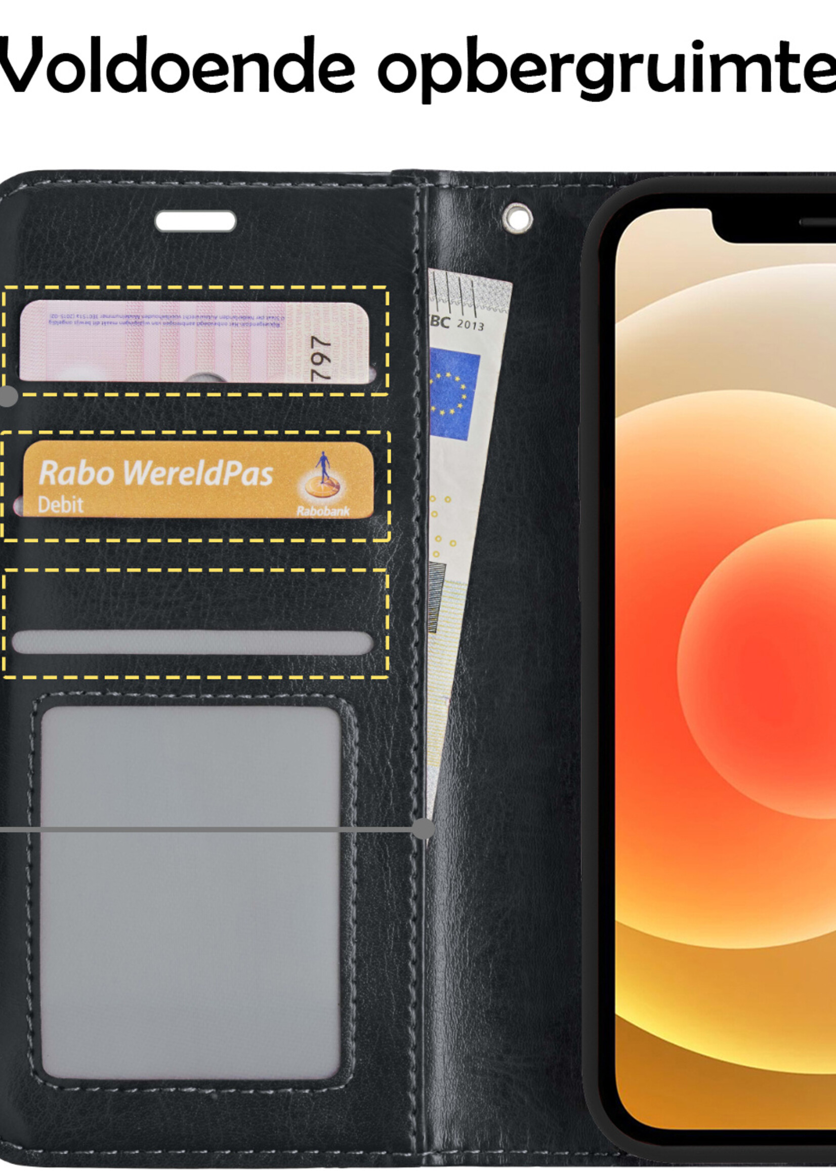 LUQ Hoesje Geschikt voor iPhone 12 Pro Max Hoesje Case Uitneembare Bookcase 2-in-1 Hoes - Hoes Geschikt voor iPhone 12 Pro Max Hoes Wallet Case Met Pasjeshouder Hoesje - Zwart