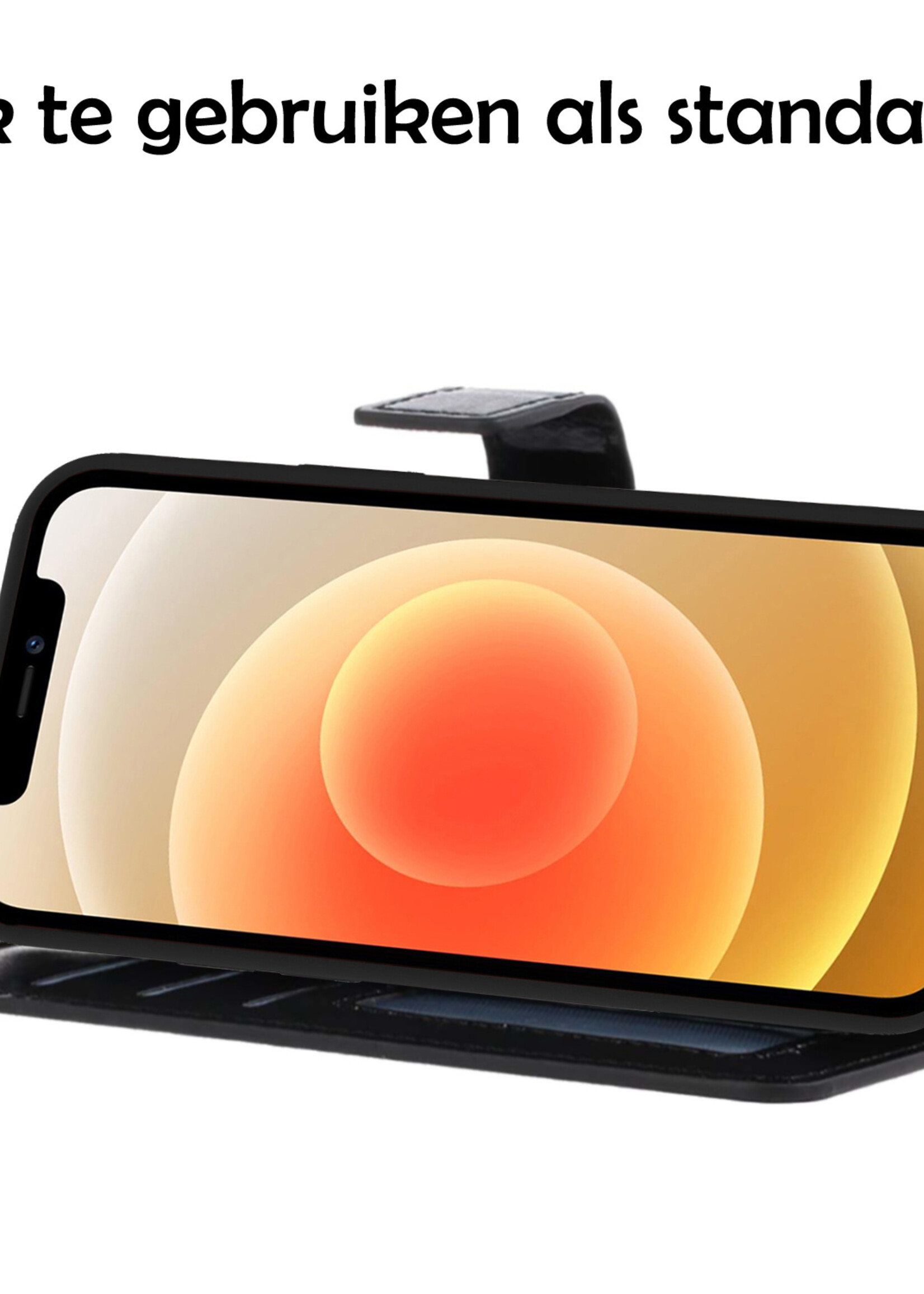 LUQ Hoesje Geschikt voor iPhone 12 Pro Max Hoesje Case Uitneembare Bookcase 2-in-1 Hoes - Hoes Geschikt voor iPhone 12 Pro Max Hoes Wallet Case Met Pasjeshouder Hoesje - Zwart