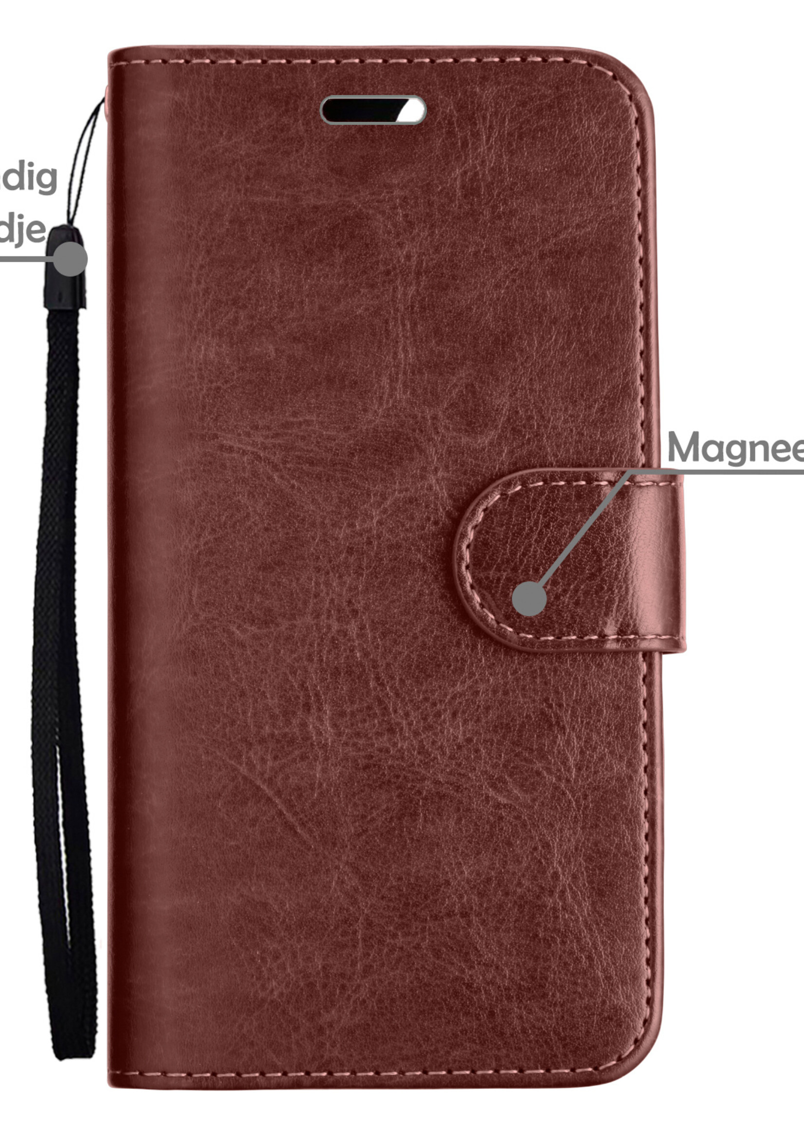 LUQ Hoesje Geschikt voor iPhone 13 Mini Hoesje Case Uitneembare Bookcase 2-in-1 Hoes - Hoes Geschikt voor iPhone 13 Mini Hoes Wallet Case Met Pasjeshouder Hoesje - Bruin