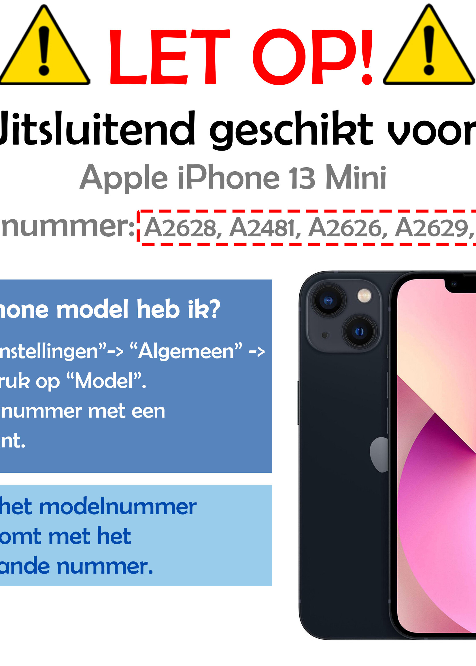 LUQ Hoesje Geschikt voor iPhone 13 Mini Hoesje Case Uitneembare Bookcase 2-in-1 Hoes - Hoes Geschikt voor iPhone 13 Mini Hoes Wallet Case Met Pasjeshouder Hoesje - Zwart