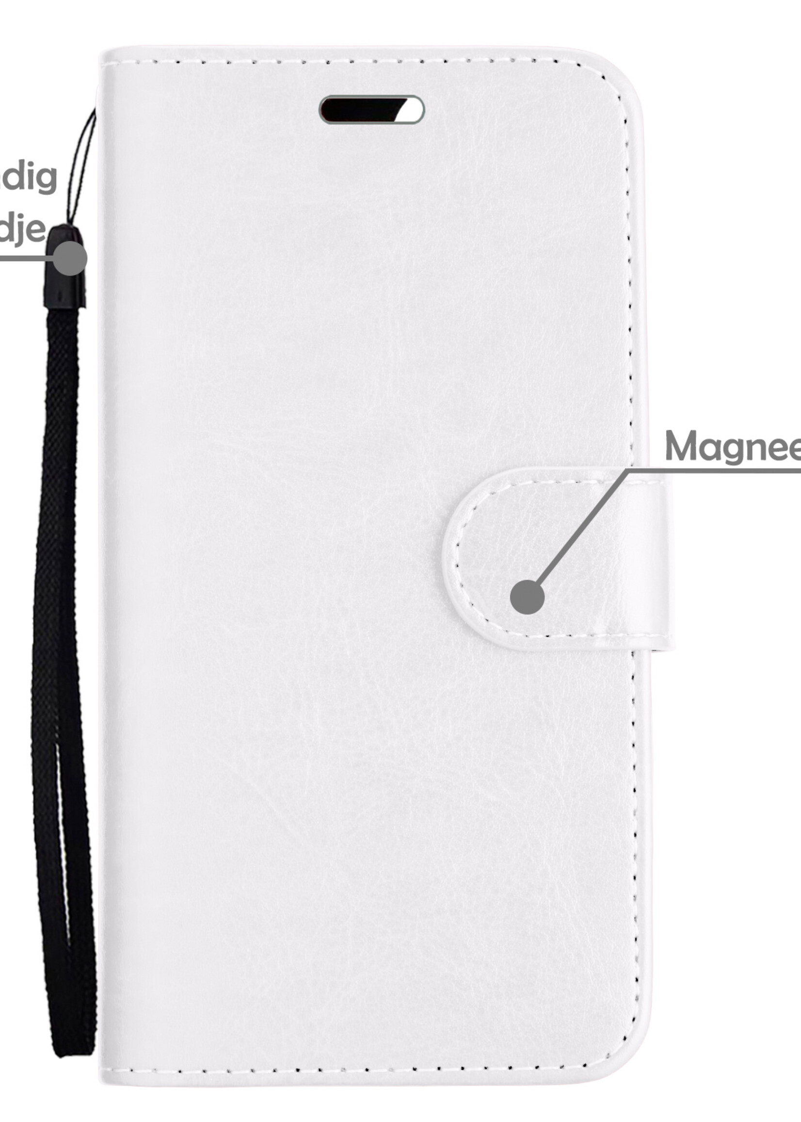 LUQ Hoesje Geschikt voor iPhone 13 Hoesje Case Uitneembare Bookcase 2-in-1 Hoes - Hoes Geschikt voor iPhone 13 Hoes Wallet Case Met Pasjeshouder Hoesje - Wit