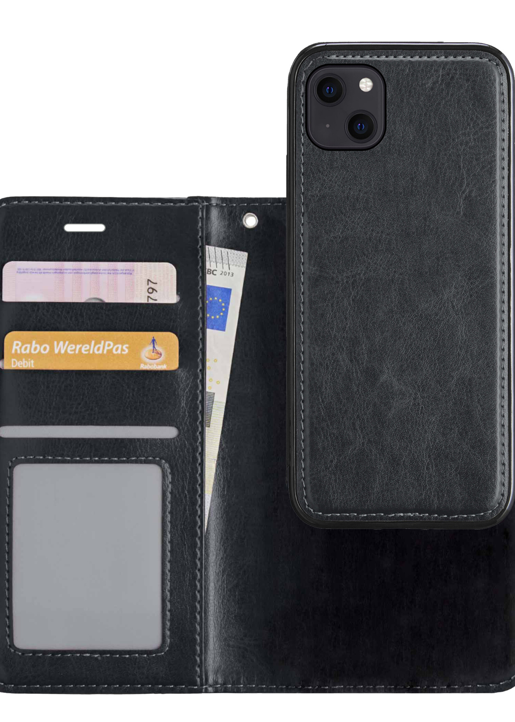 LUQ Hoesje Geschikt voor iPhone 13 Hoesje Case Uitneembare Bookcase 2-in-1 Hoes - Hoes Geschikt voor iPhone 13 Hoes Wallet Case Met Pasjeshouder Hoesje - Zwart